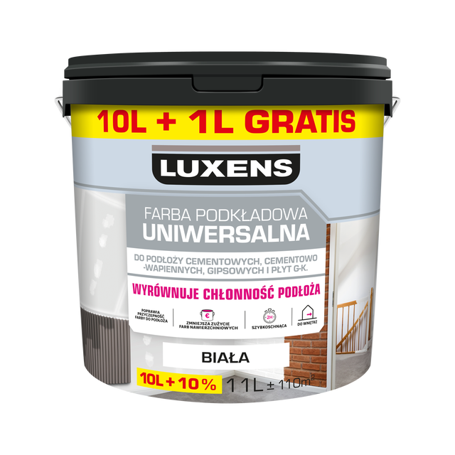 Farba podkładowa uniwersalna 10 l + 10% Luxens