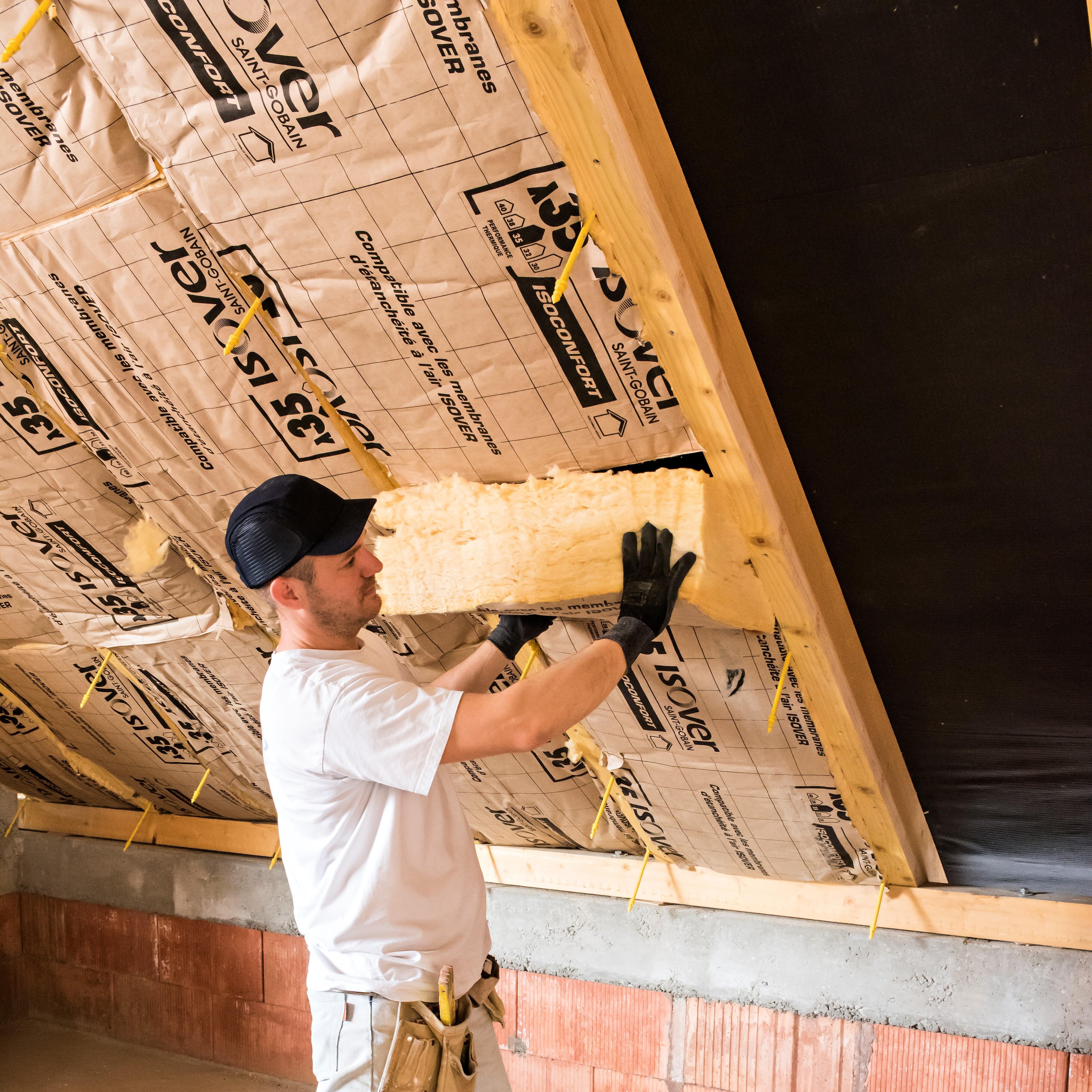 Rouleau laine de verre ISOVER Isoconfort 35 kraft, Ep.280mm, 2x1.2m, R8 - 5