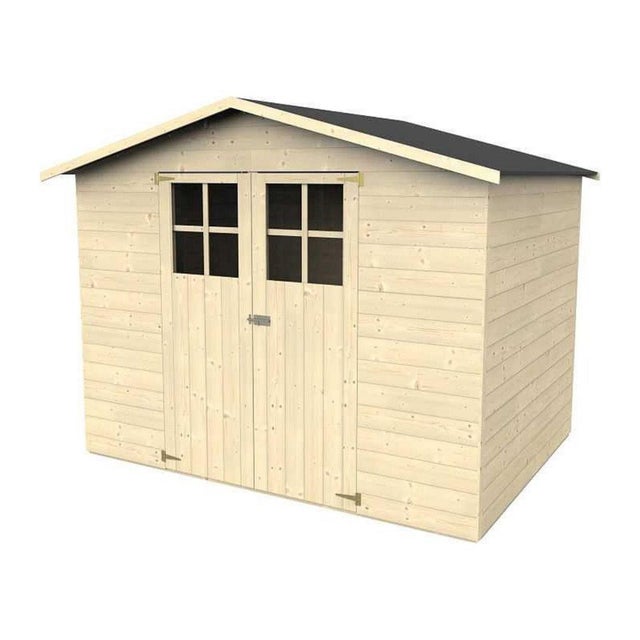 Caseta de madera LODUM de 262x200x202 cm y 4.41 m2 con 12 mm espesor y doble puerta abatible DECOR ET JARDIN