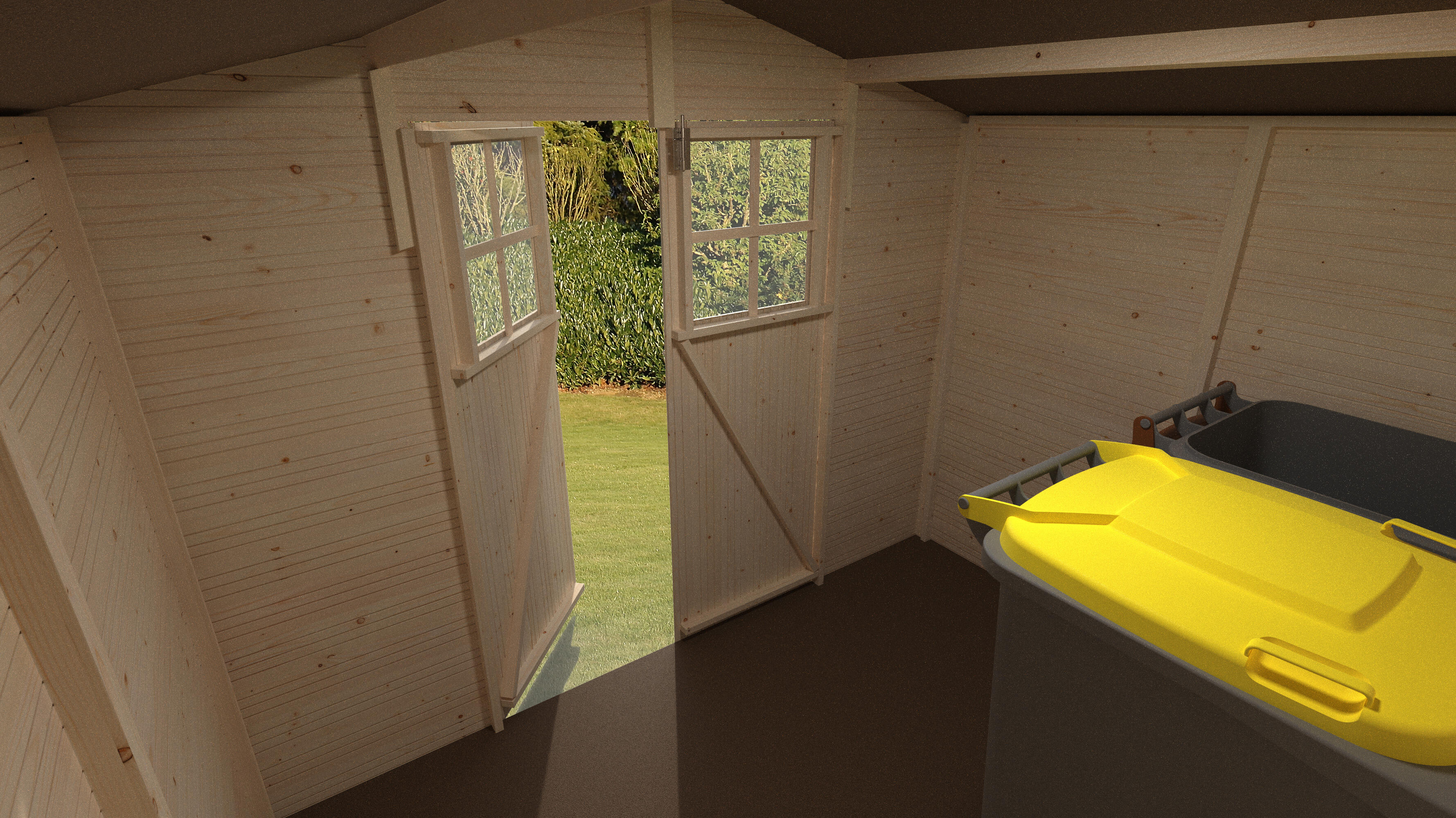 Caseta de madera LODUM de 262x200x202 cm y 4.41 m2 con 12 mm espesor y doble puerta abatible DECOR ET JARDIN - 5