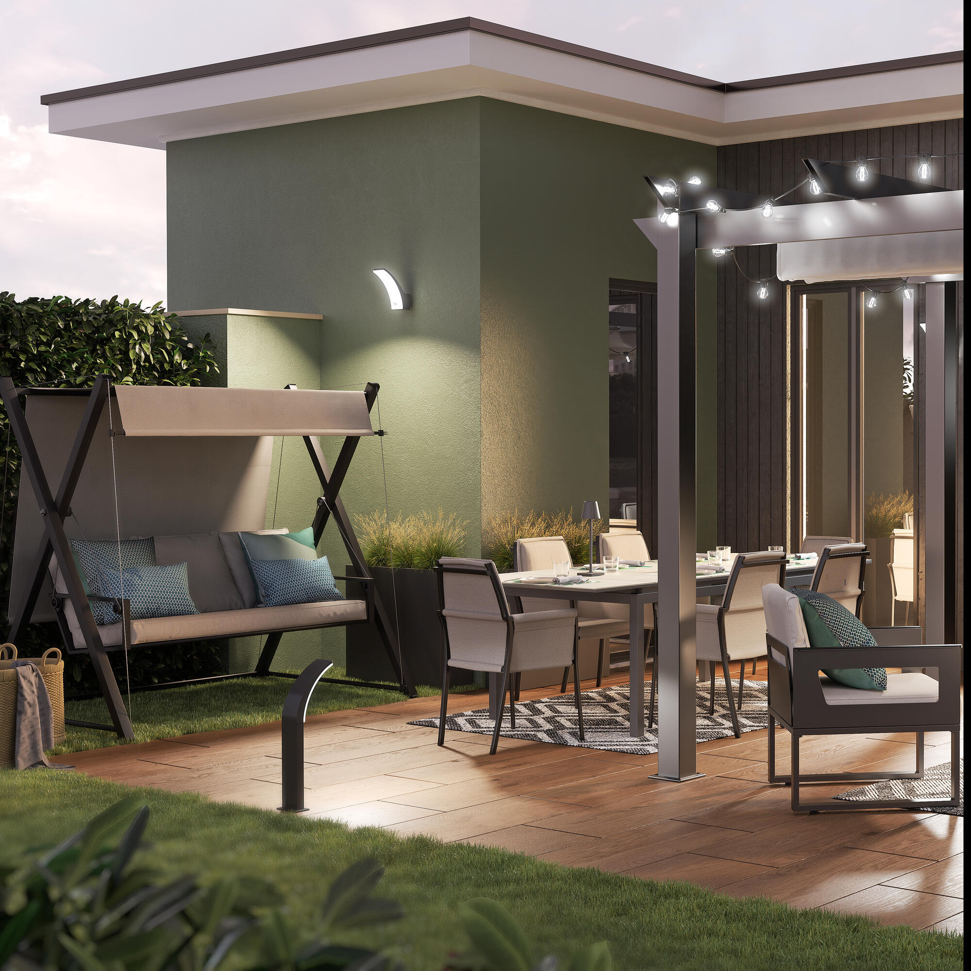 Tavolo da giardino allungabile Odyssea NATERIAL in alluminio antracite con piano in vetro  per 8 persone 180/240x100cm - 7