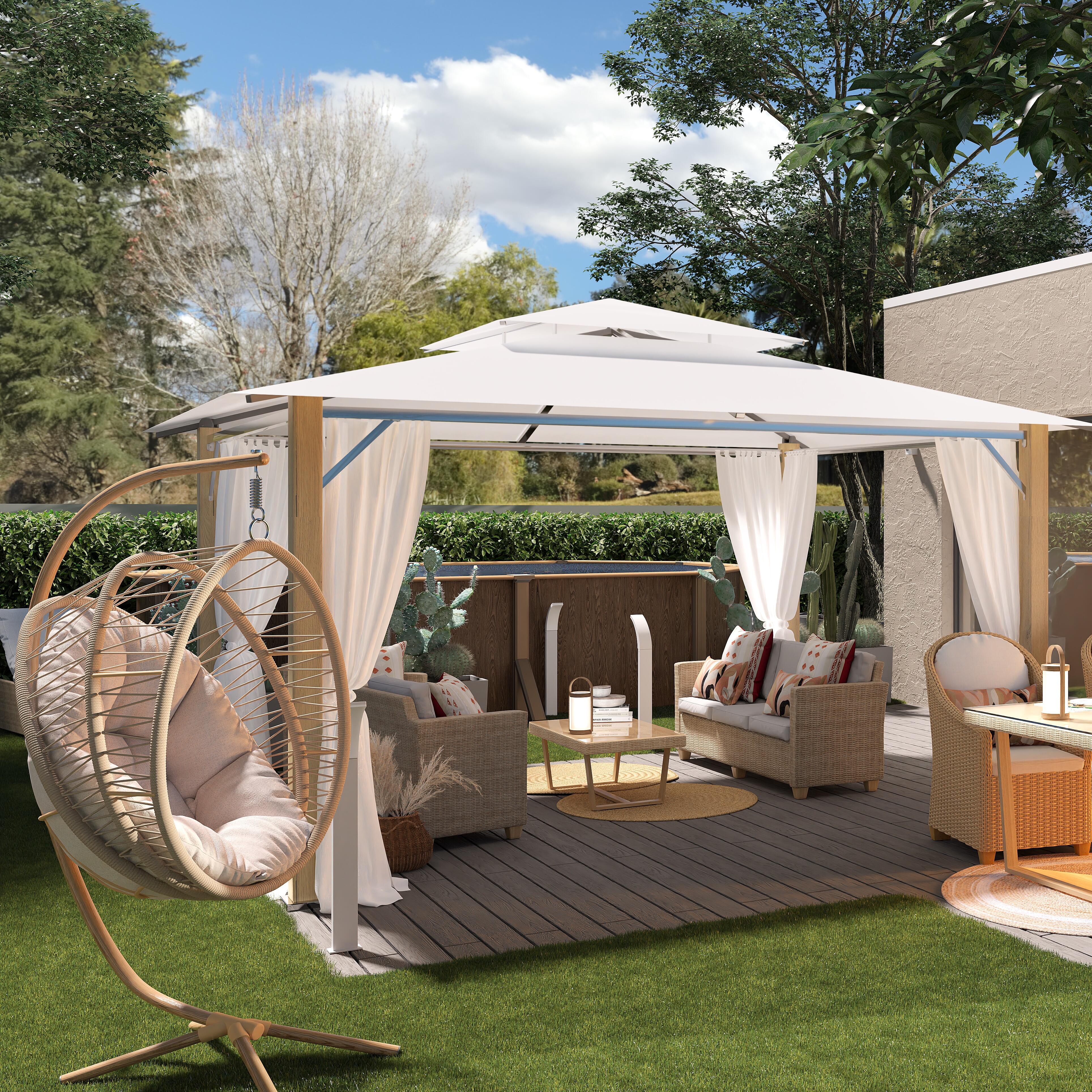 Conjunto jardim relax sofá mesa Medena Naterial - 16