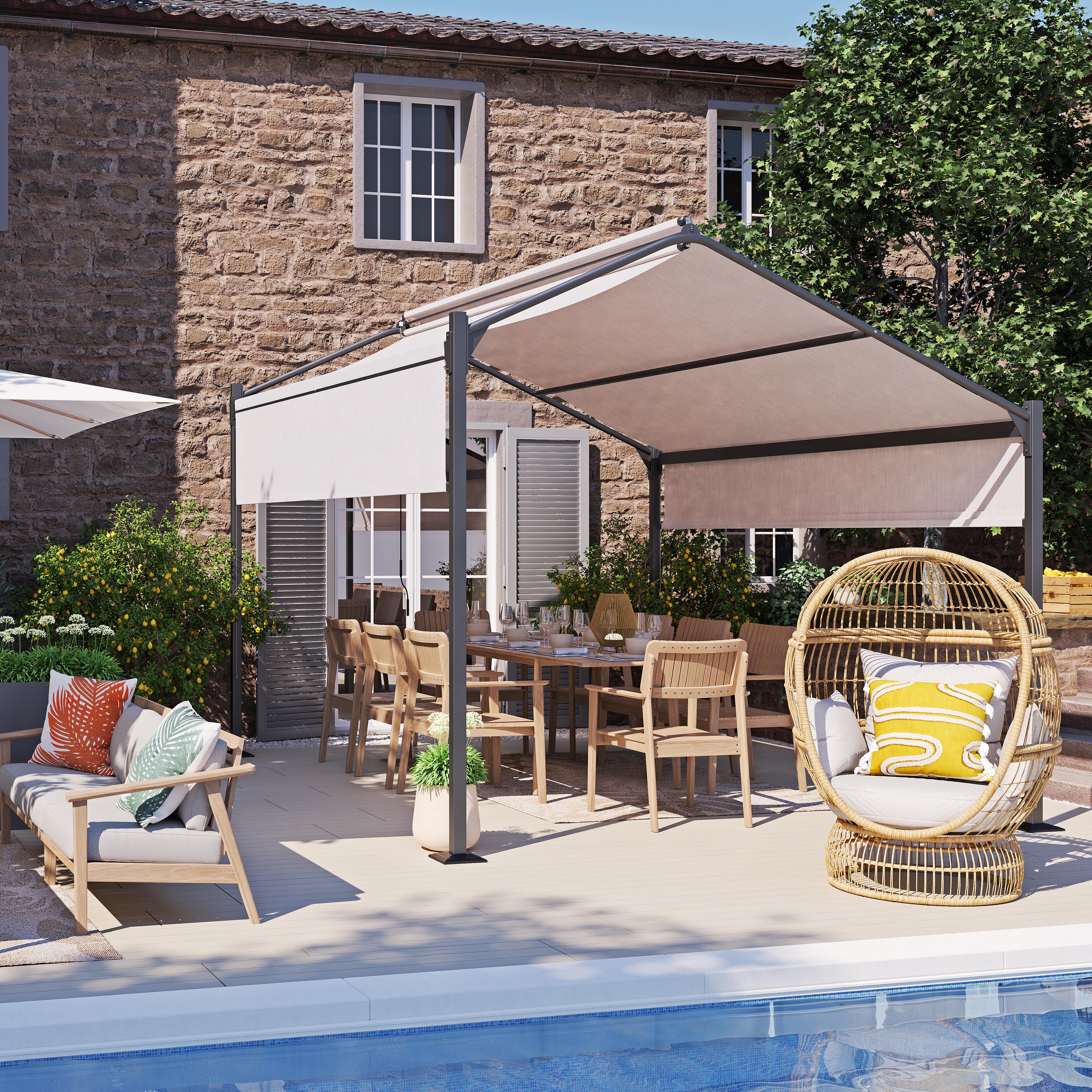 Carpa de acero NATERIAL Cassy gris de 300x400 cm - 5