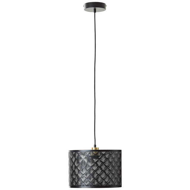 Lampadario Glamour Galati nero paralume nero E27 Ø30cm INSPIRE