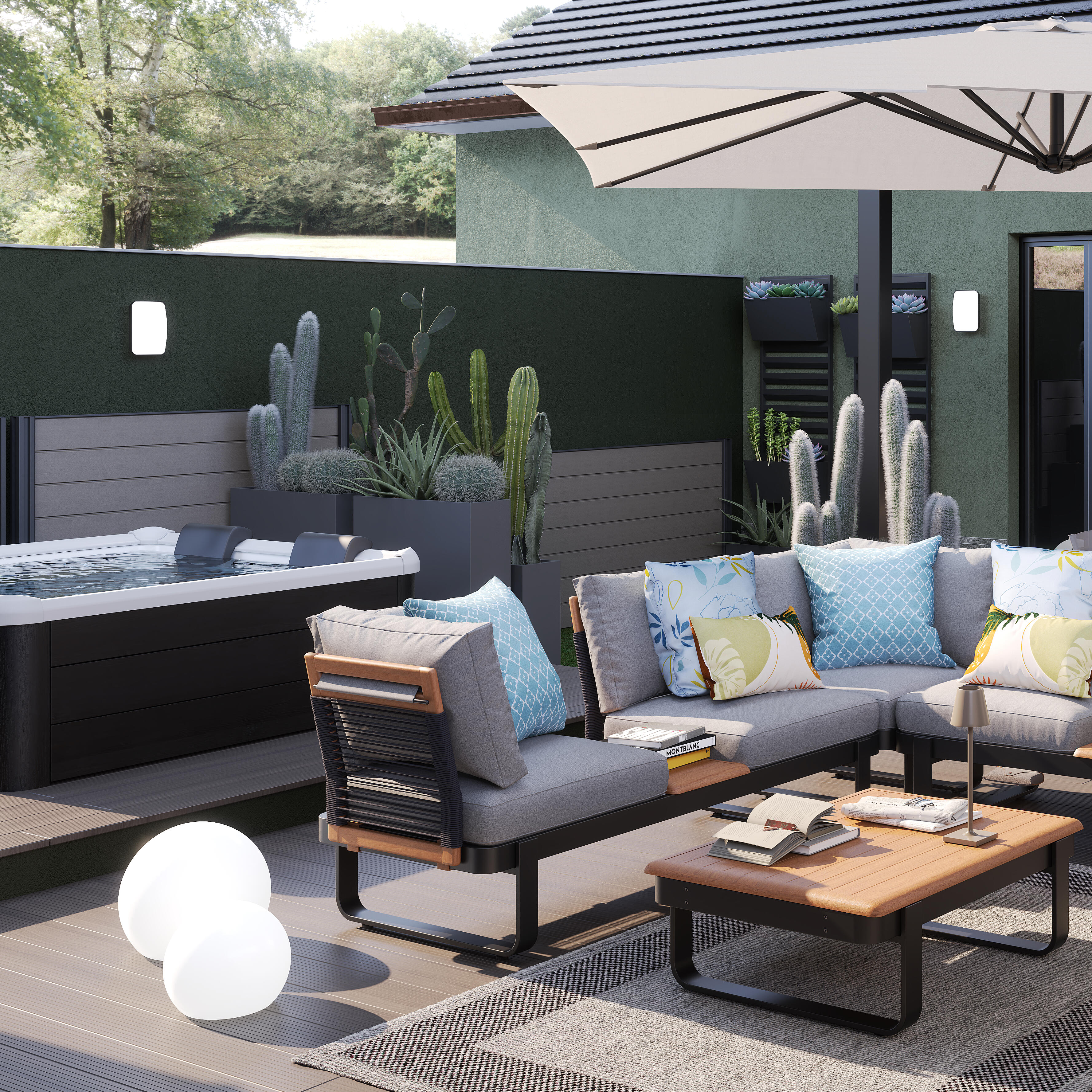 Meble ogrodowe zestaw Calypso szare Naterial - 3