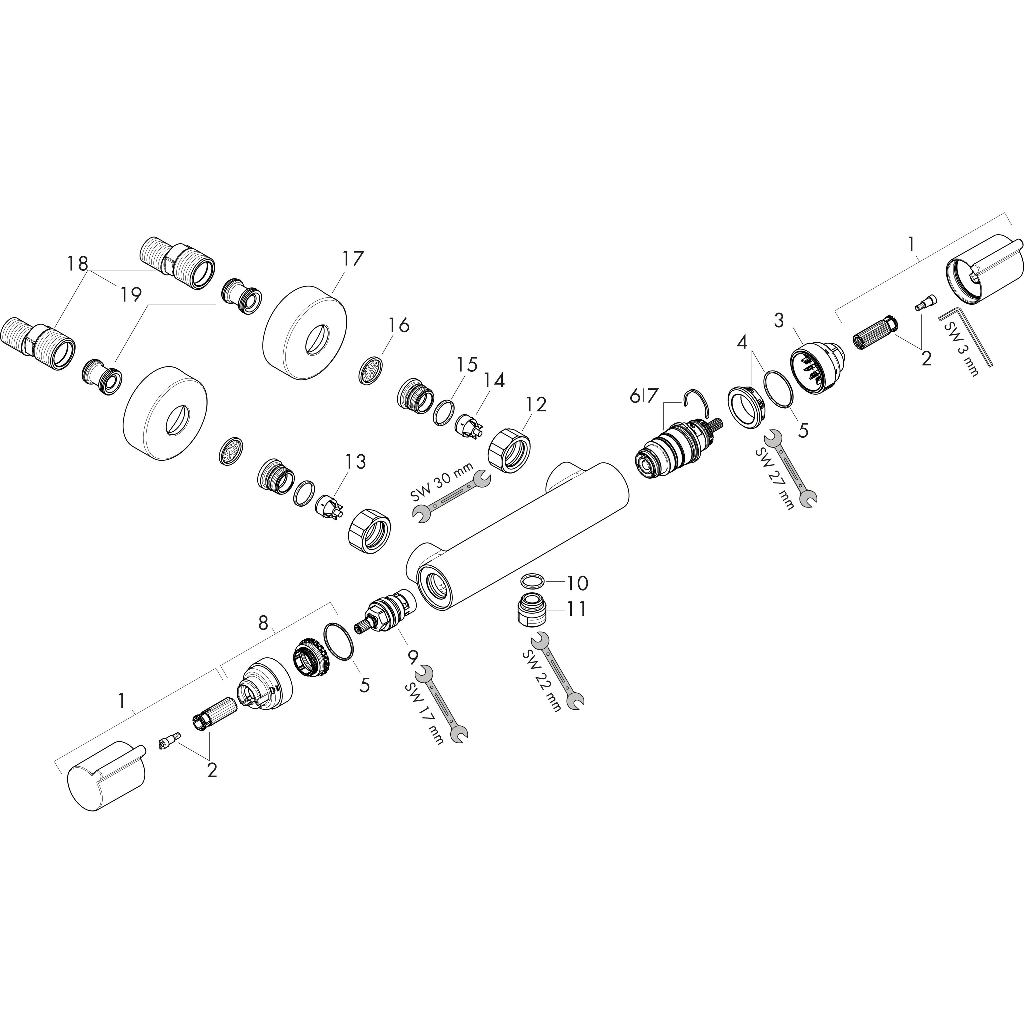 Mitigeur thermostatique douche chromé, HANSGROHE Versostat eco - 4