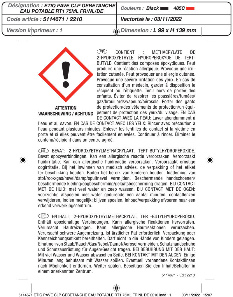 GEBETANCHE EAU POTABLE  RT1 FLACON 75ML - 3