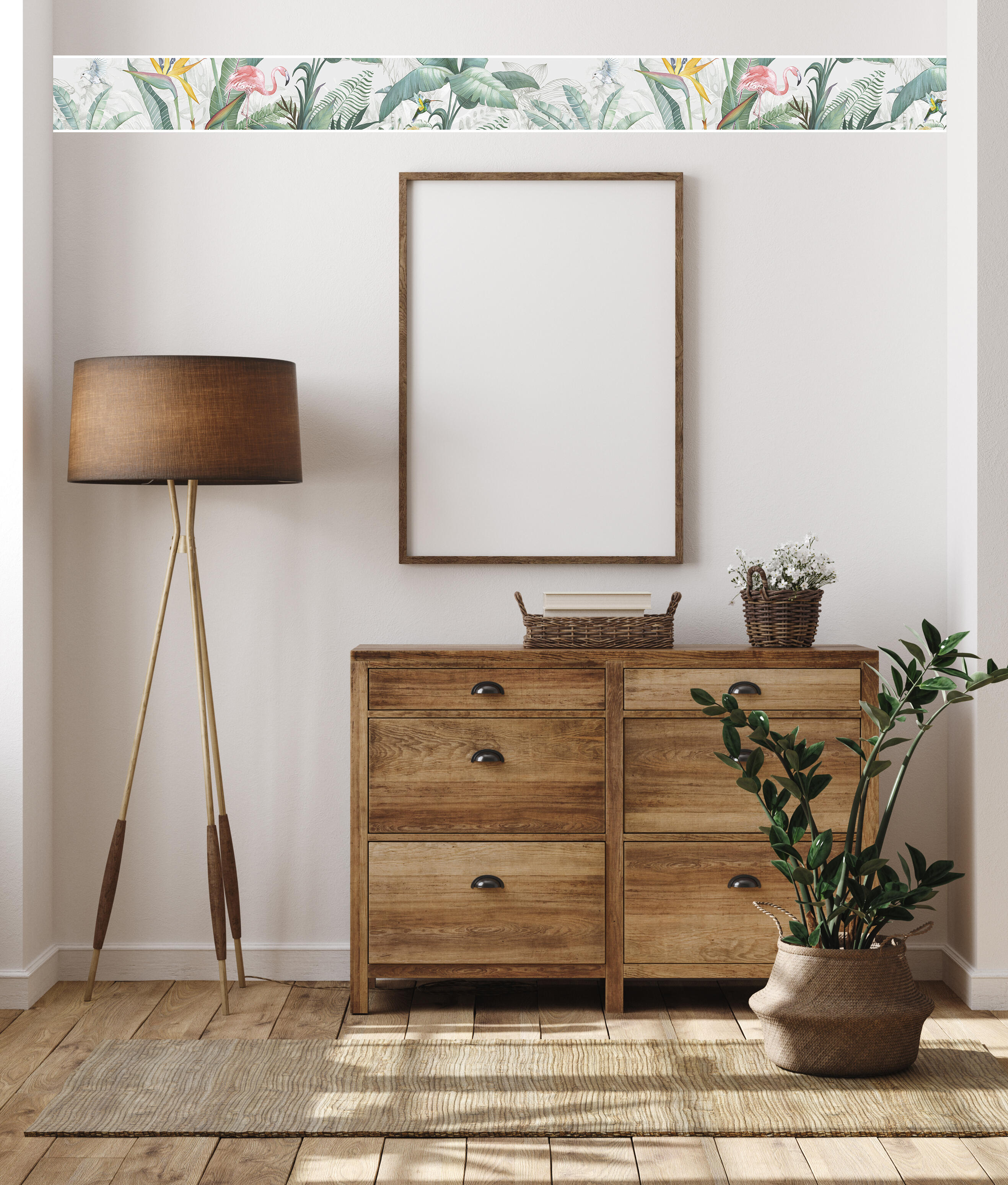 Cenefa autoadhesiva selva 5 metros