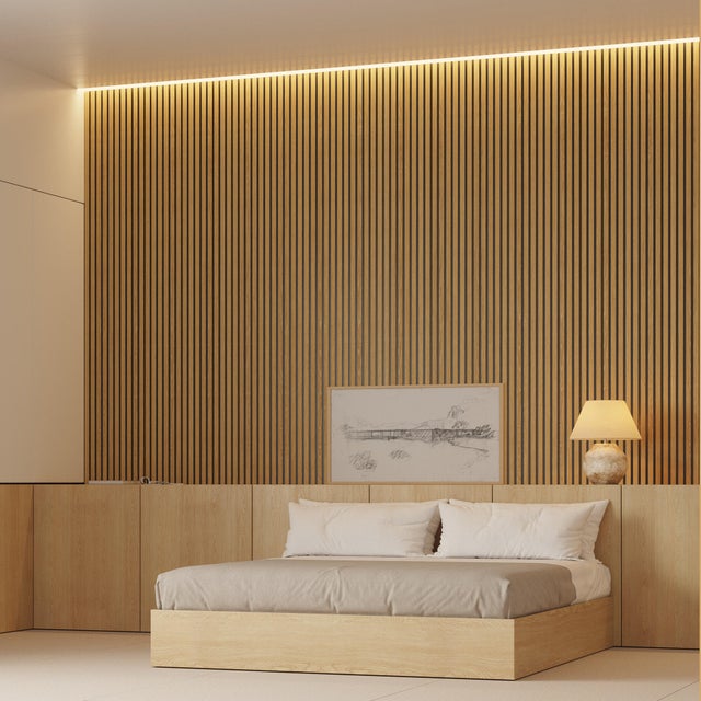 Revestimiento de pared palillería efecto 3D MDF Novo bicolor roble/negro 260x16,7 cm