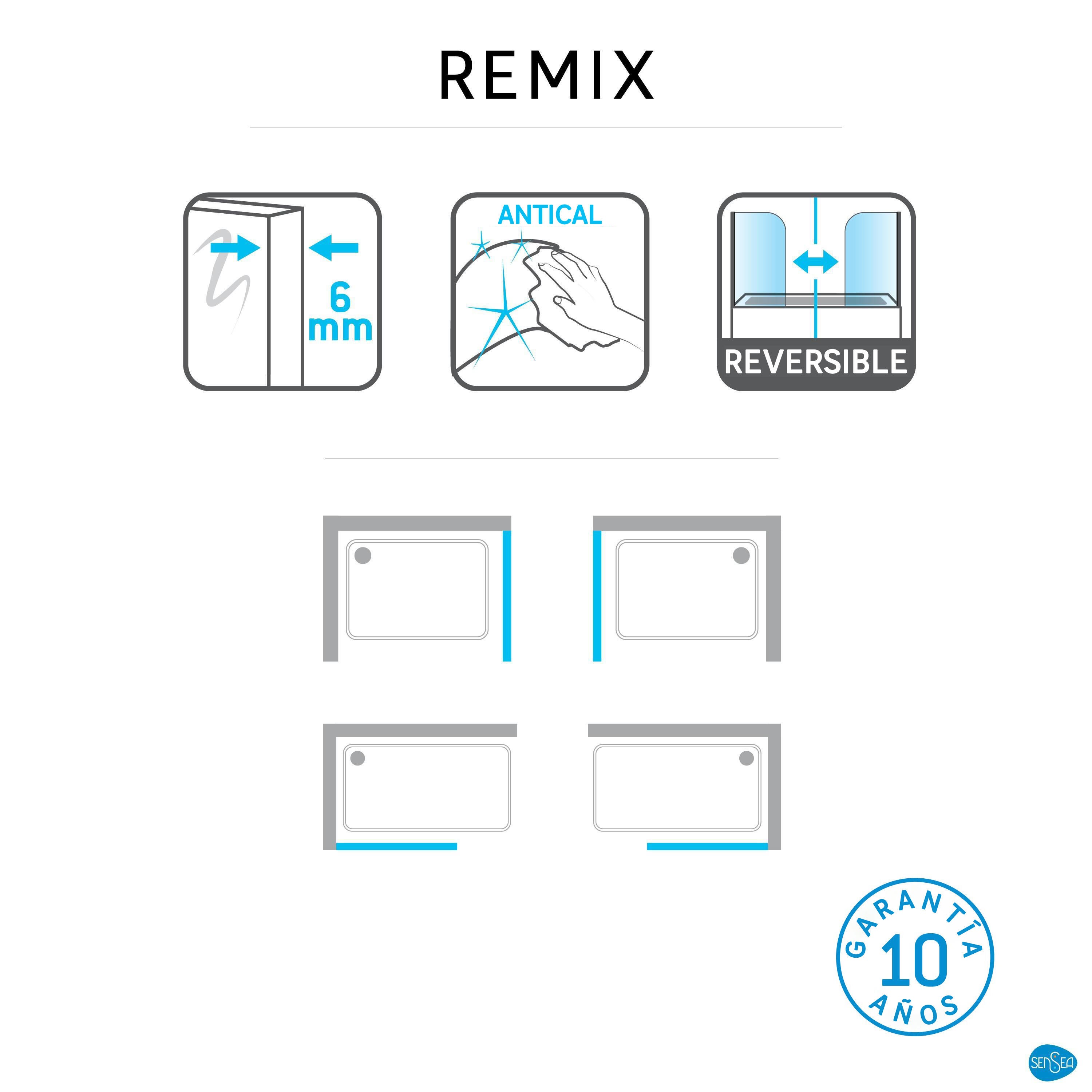 Lateral de duche 70x195 cm cromado Sensea Remix - 9