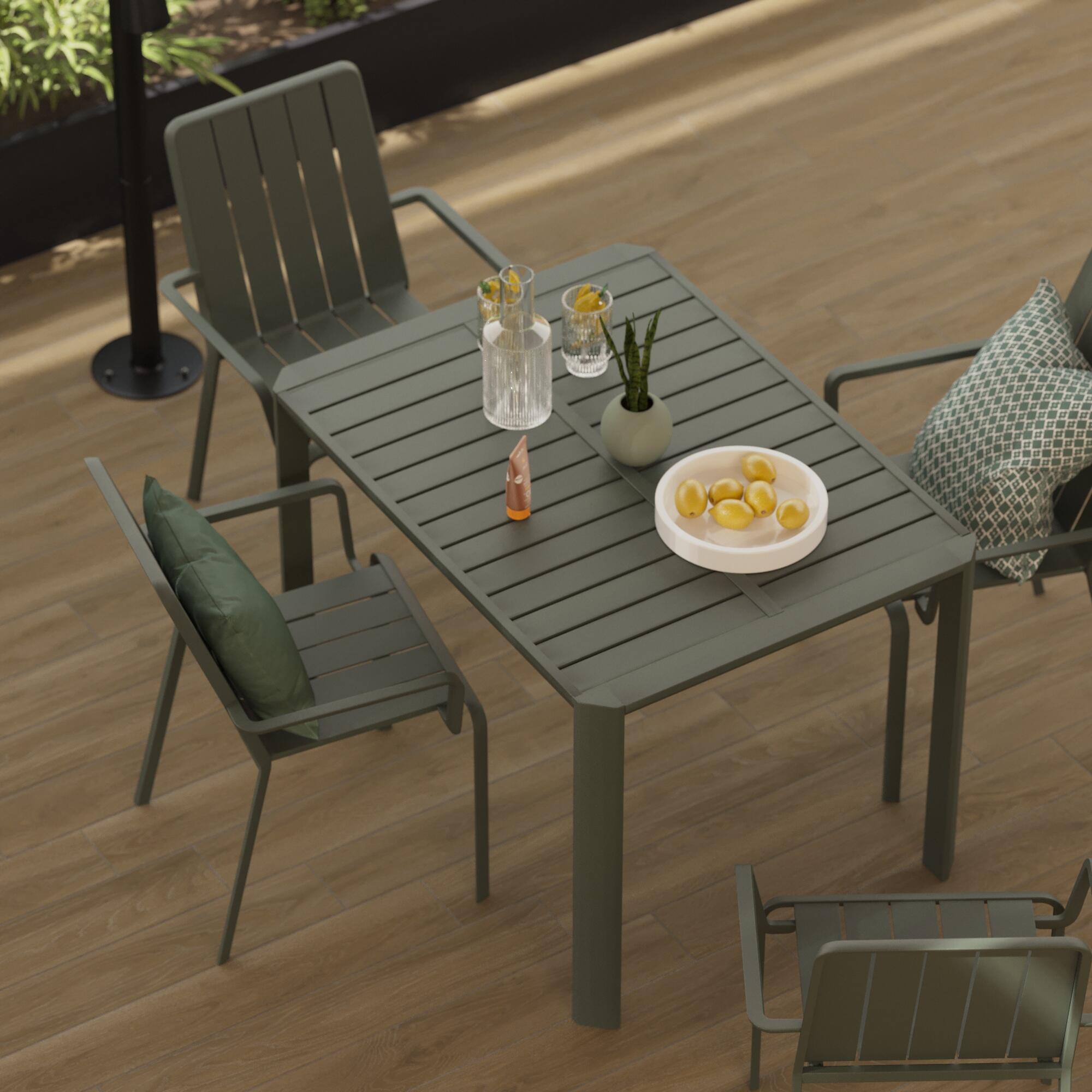 Sedia da giardino con braccioli Idaho NATERIAL, struttura in alluminio grigio, seduta in alluminio antracite - 4