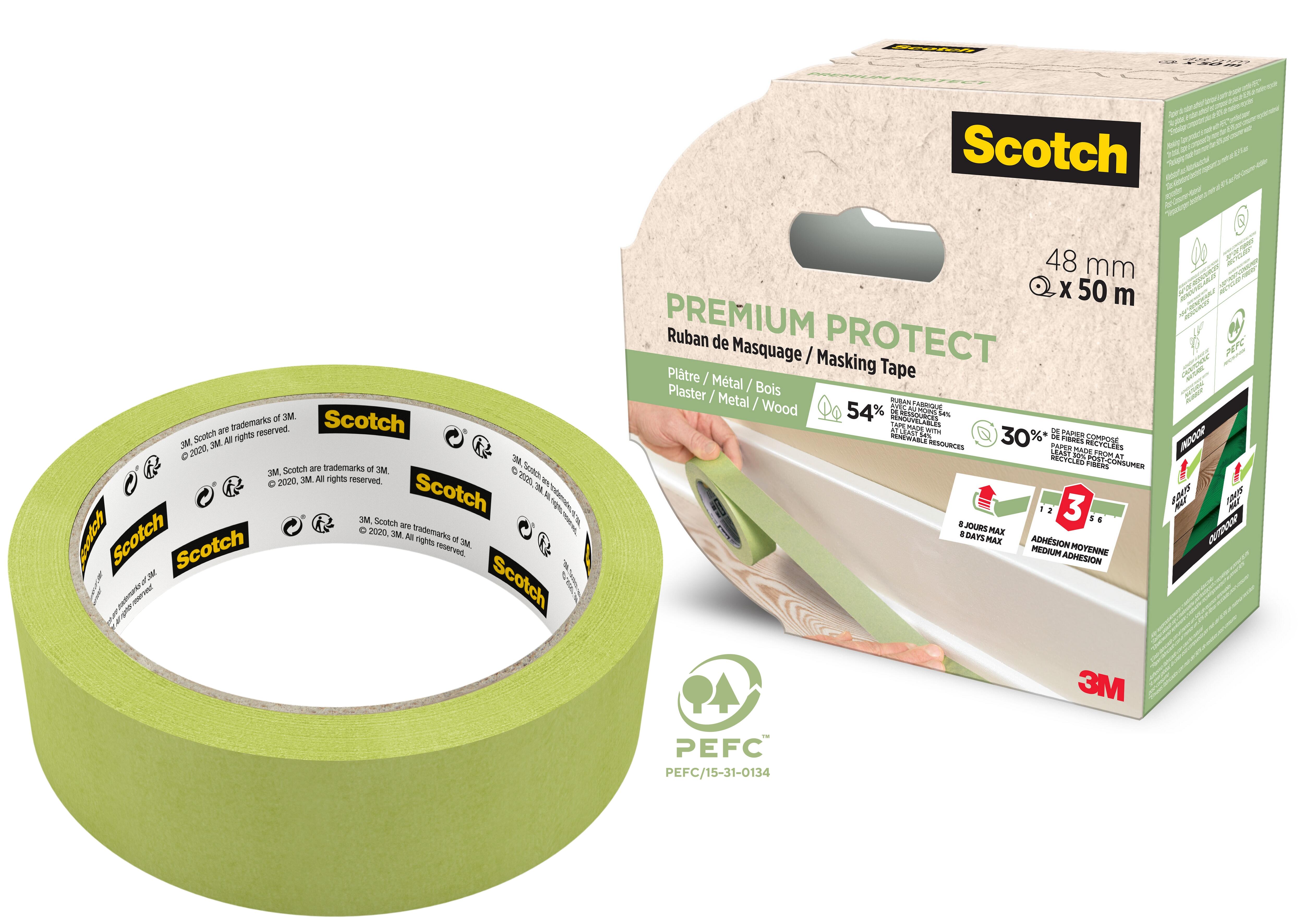 Ruban de masquage SCOTCH Surfaces lisses Premium protect l.48 mm x L.50 m - 4