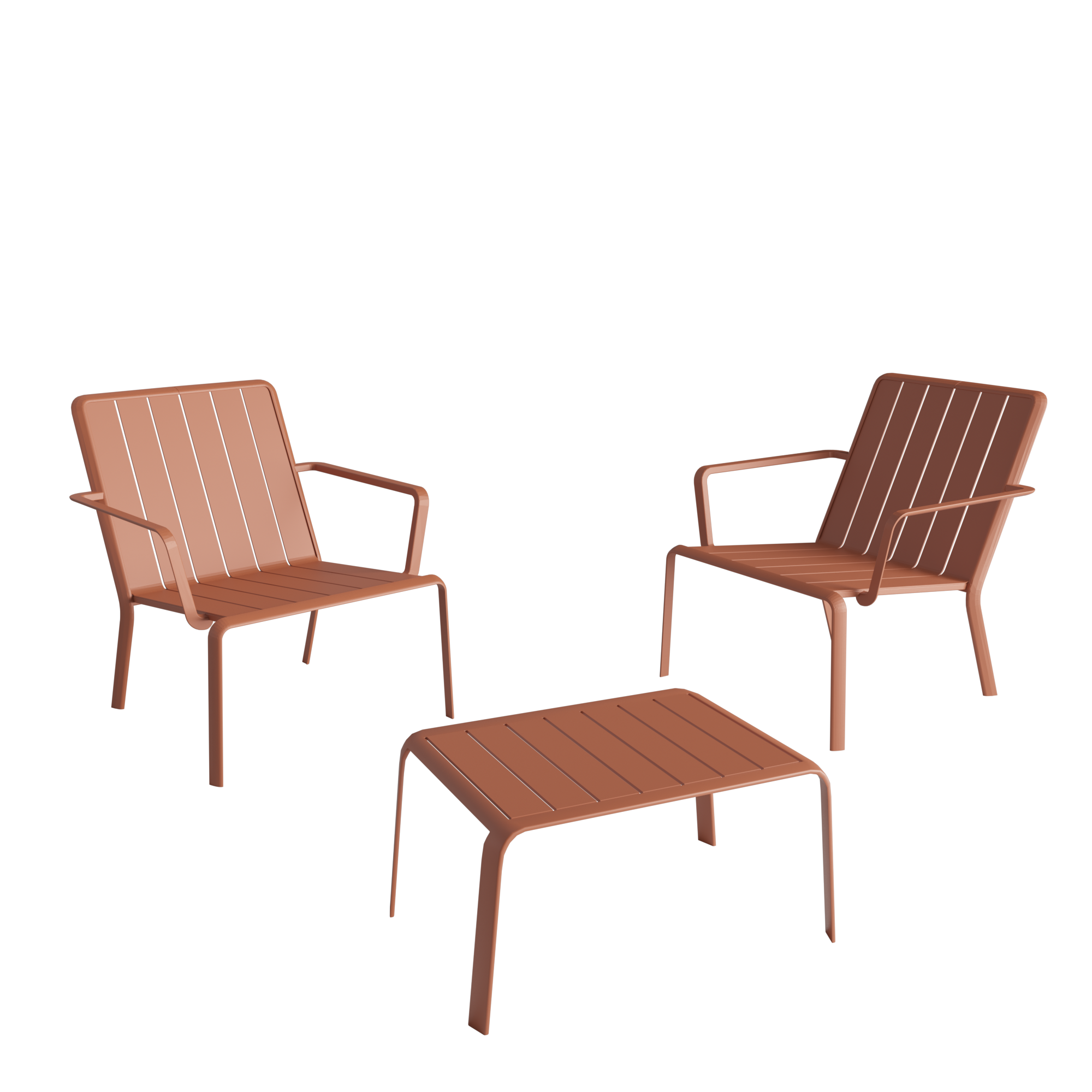 Sedia da giardino in alluminio con braccioli Idaho NATERIAL, seduta in alluminio arancione - 6