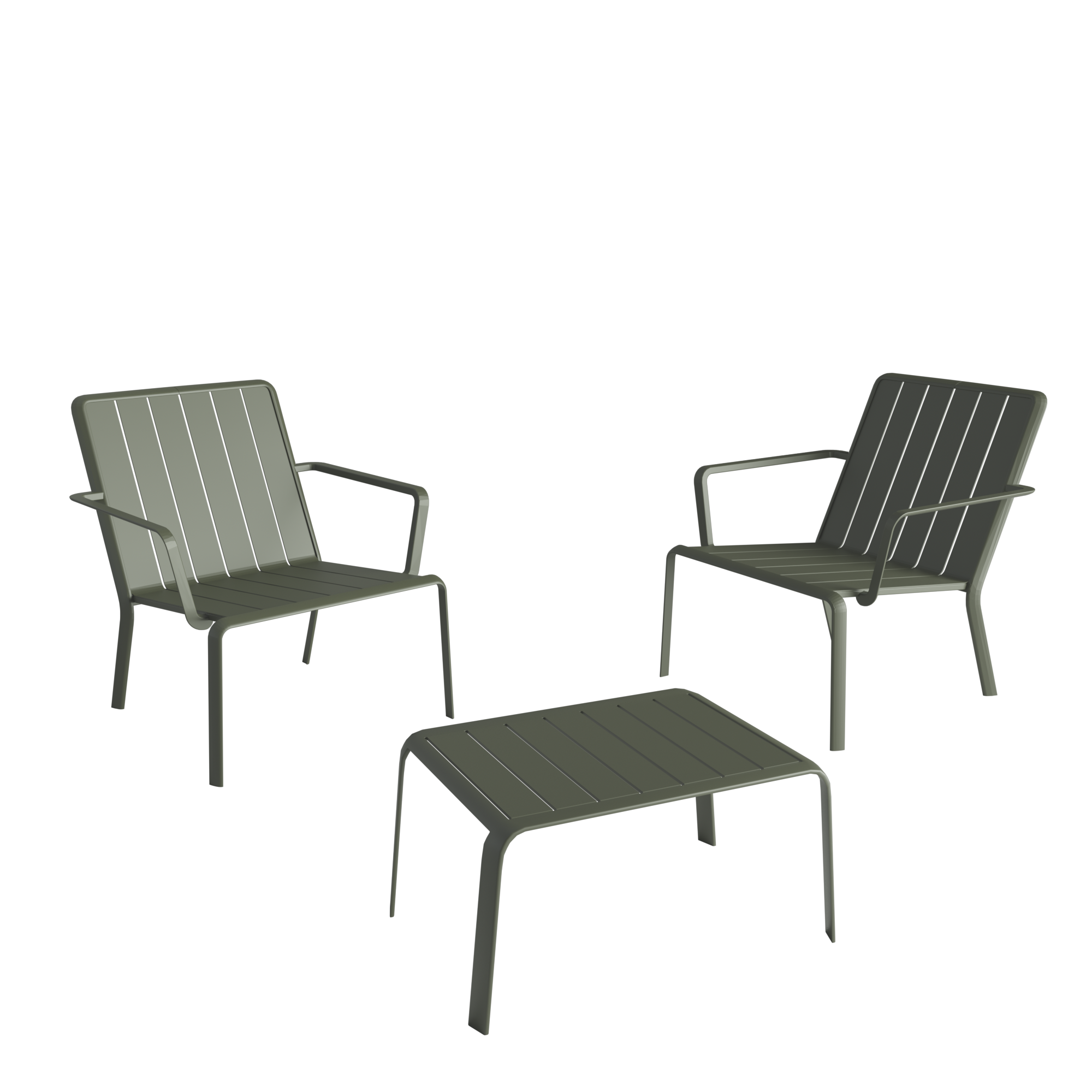 Sedia da giardino in alluminio con braccioli Idaho NATERIAL, verde, seduta in alluminio verde - 4