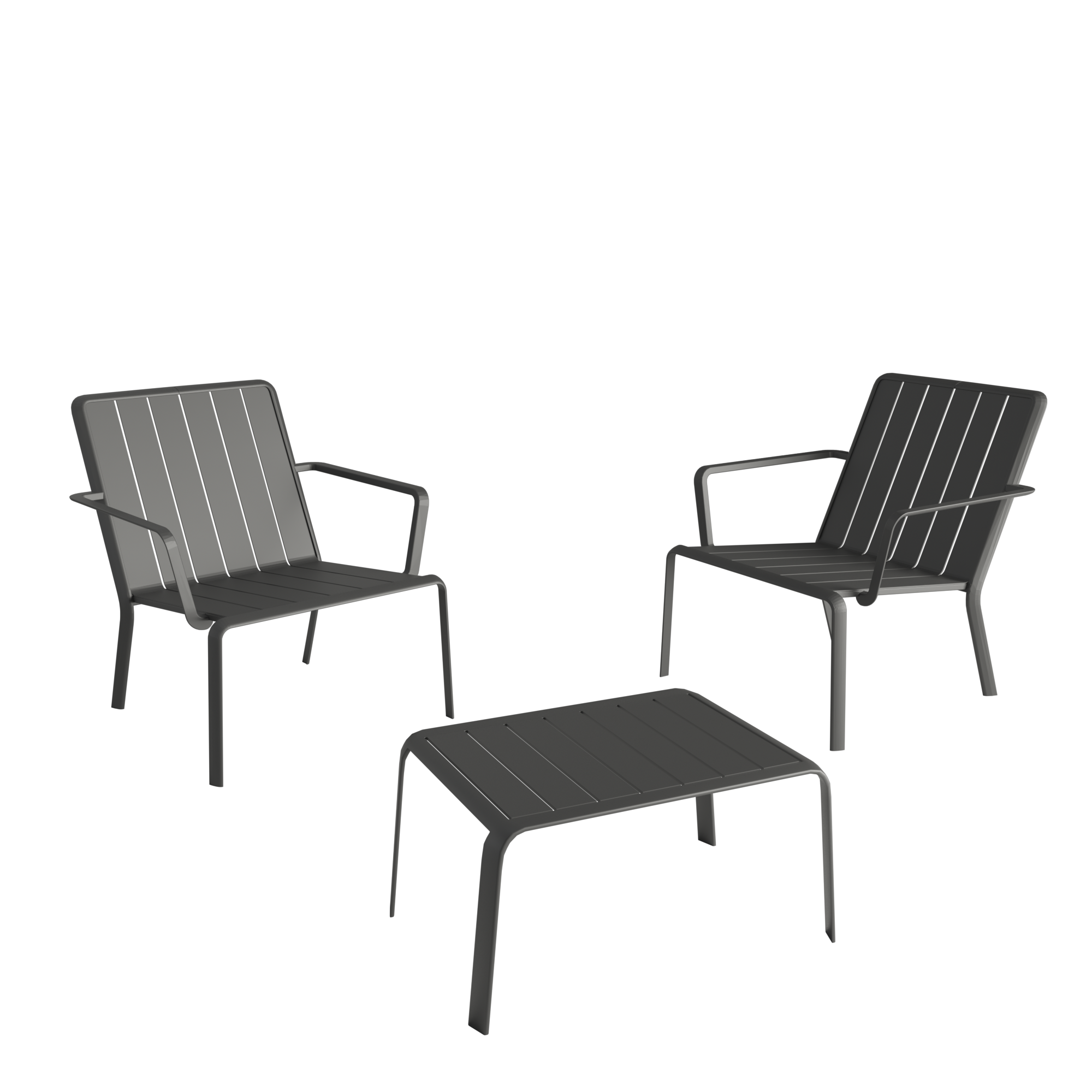 Sedia da giardino con braccioli Idaho NATERIAL, struttura in alluminio grigio, seduta in alluminio antracite - 5