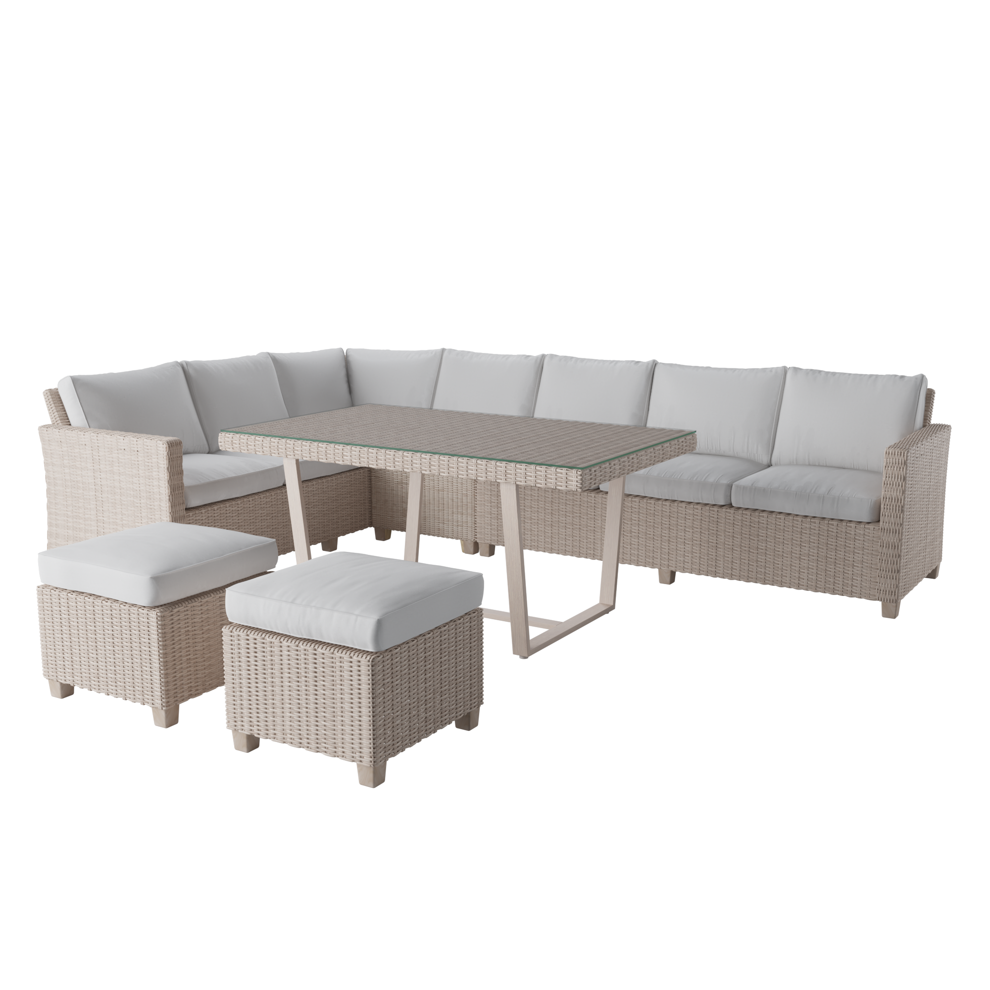 Meble ogrodowe zestaw Medena technorattanowe beżowe Naterial - 20