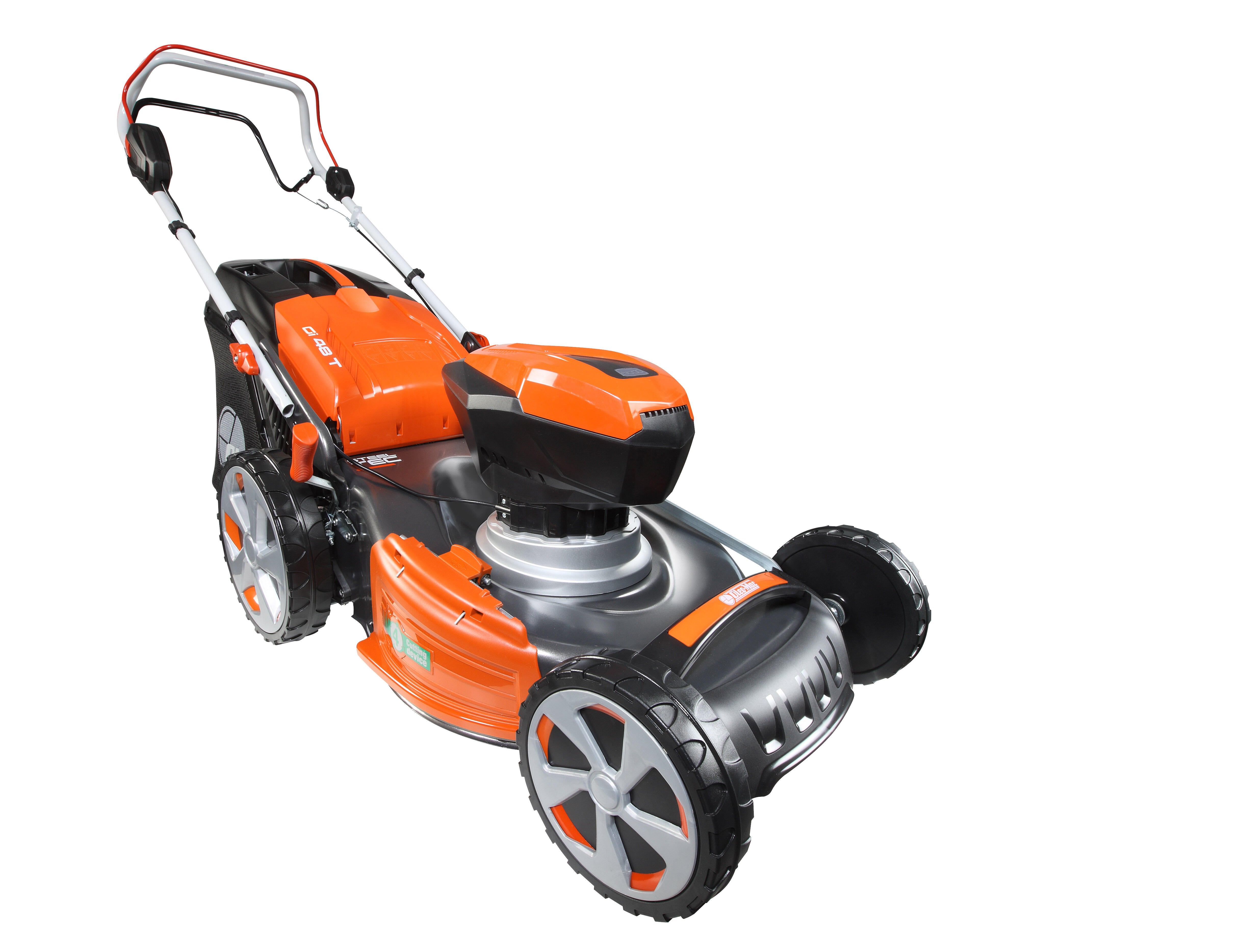 Cortacésped a batería oleo-mac gi 48 t + 2xbi5,0 + fast crg 40v 46 cm ancho de corte 60 de autonomía