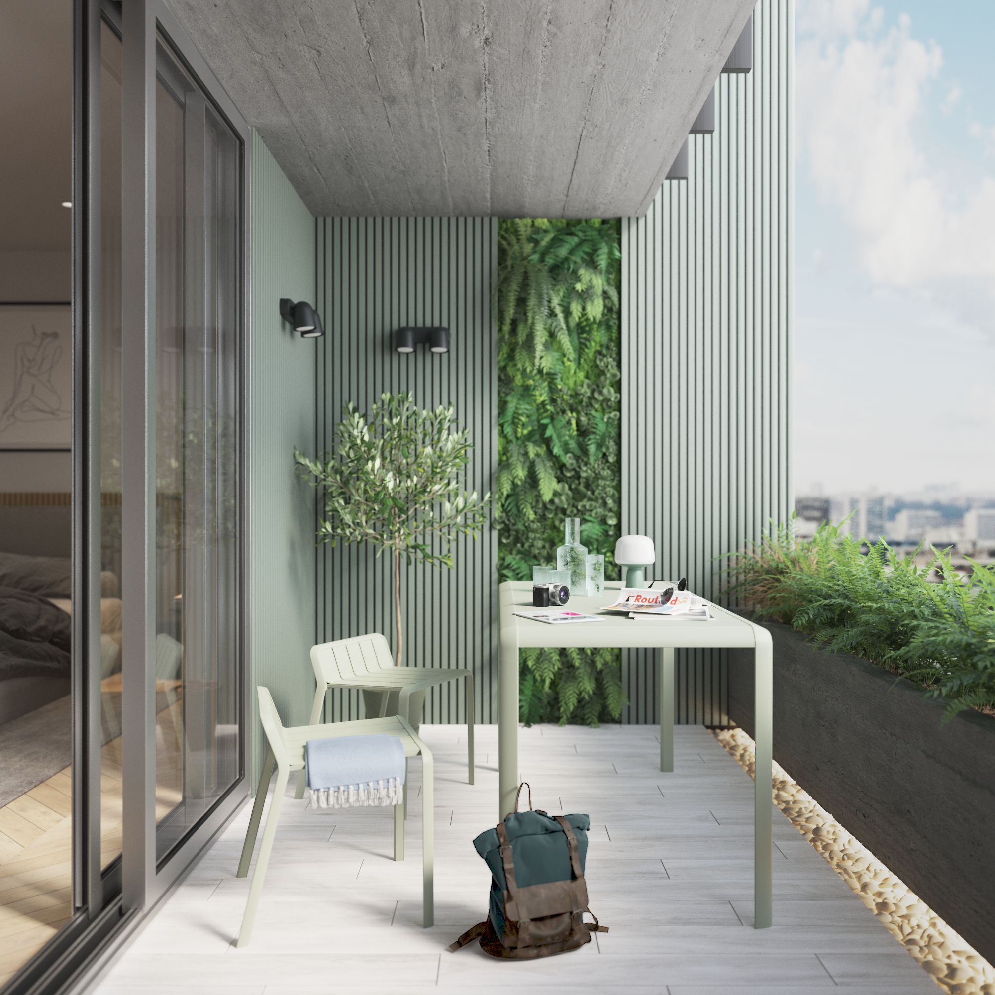 Conjunto de muebles de jardín idaho de aluminio sage para 2 personas