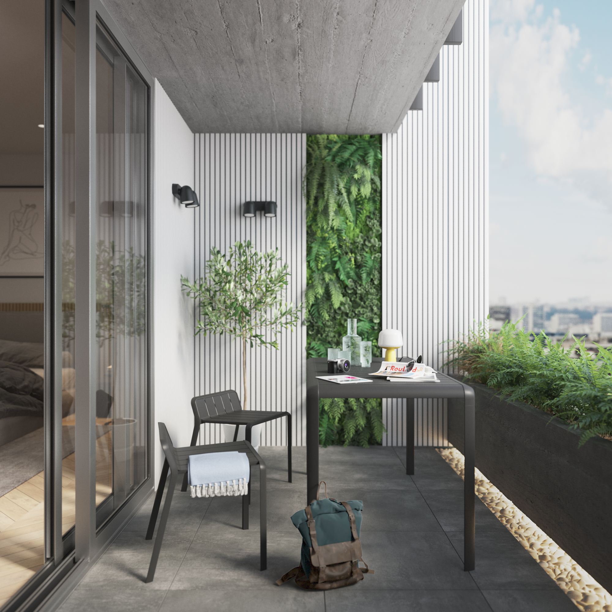 Conjunto de muebles de jardín idaho de aluminio gris para 2 personas