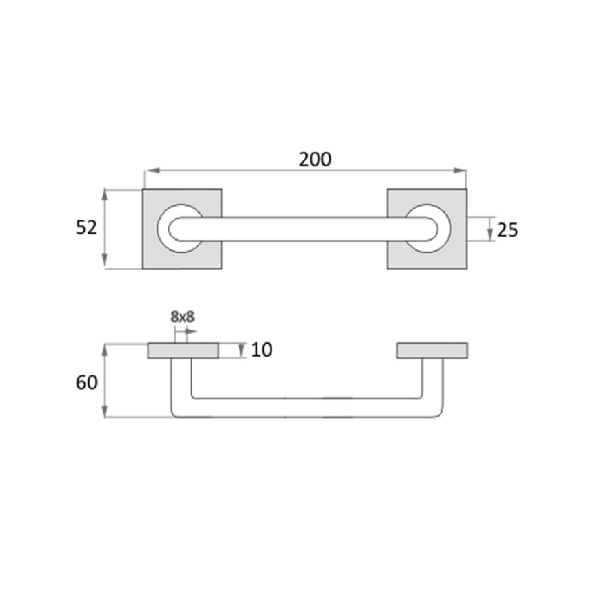 Tirador de puerta de acero inoxidable cepillado, 53x200x65 mm - 2