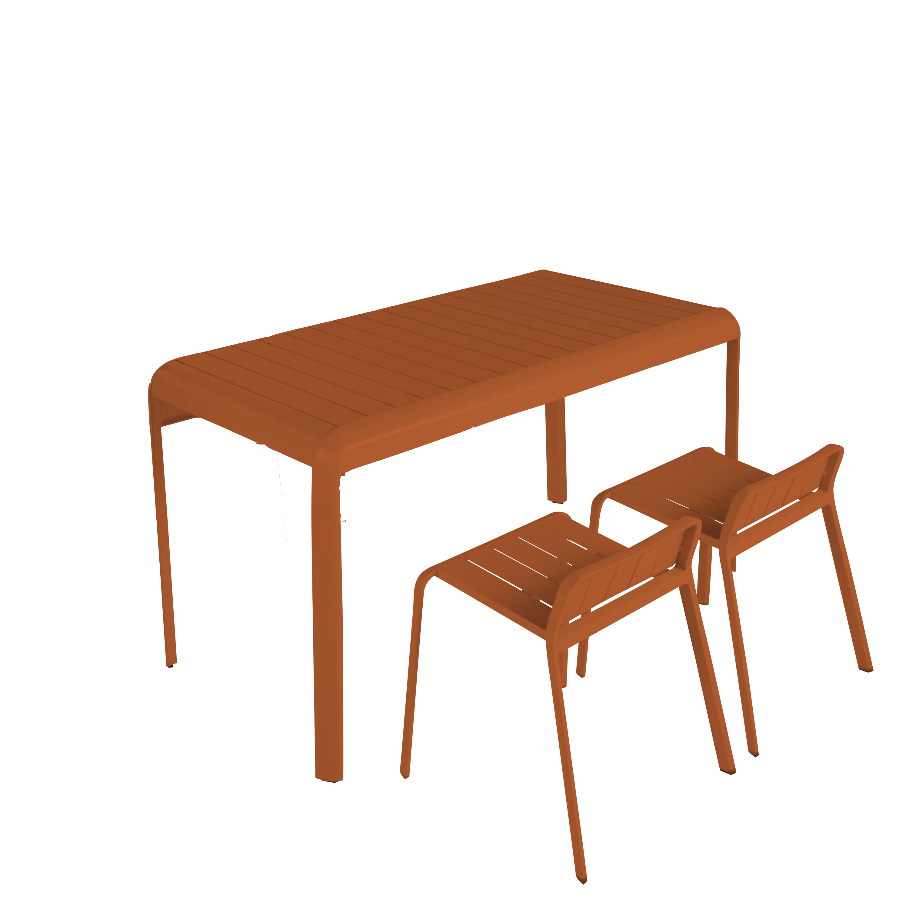 Sgabello da giardino in alluminio rosso Idaho NATERIAL, seduta in alluminio arancione - 3