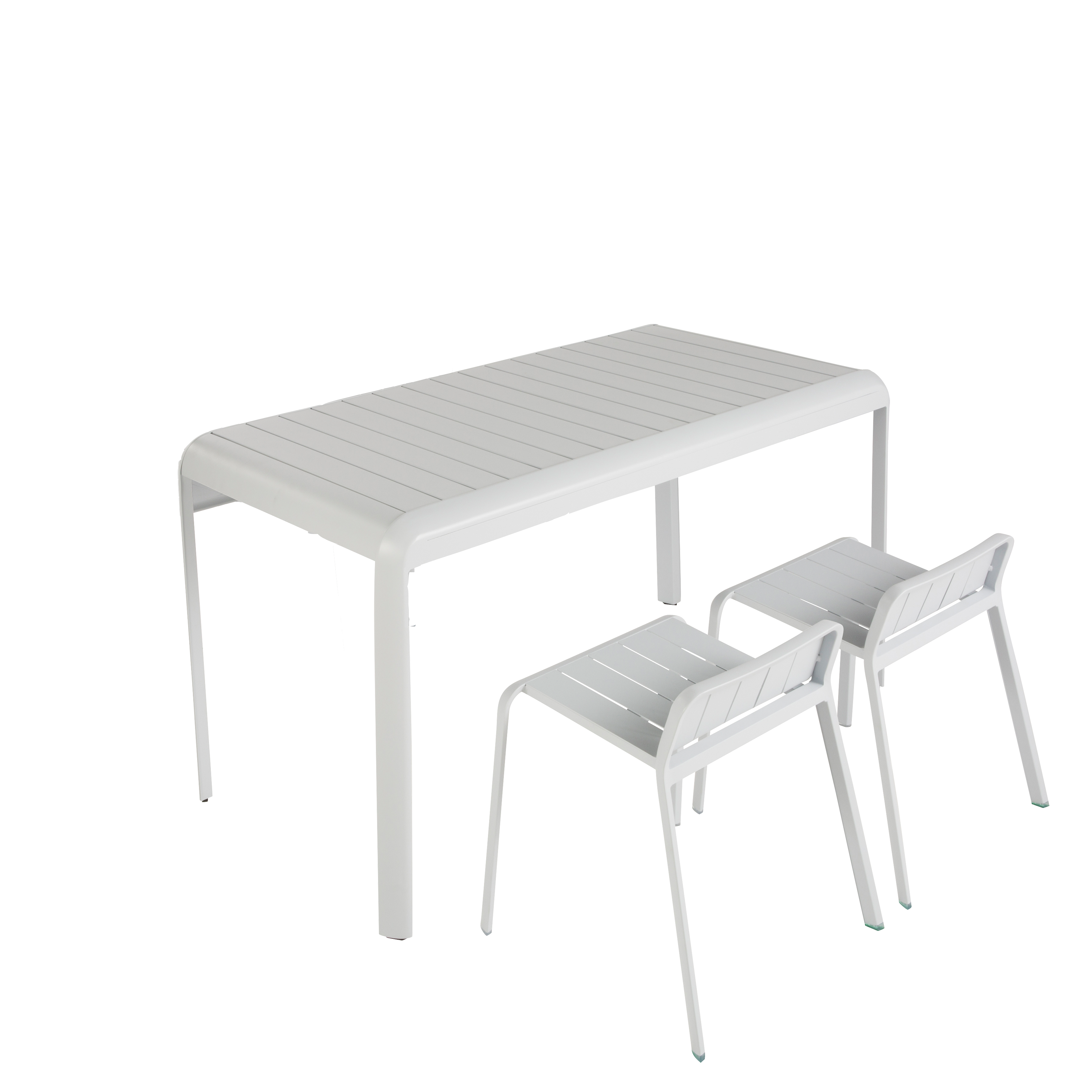 Taburete de jardín naterial idaho de aluminio gris 51x48,5x56 cm