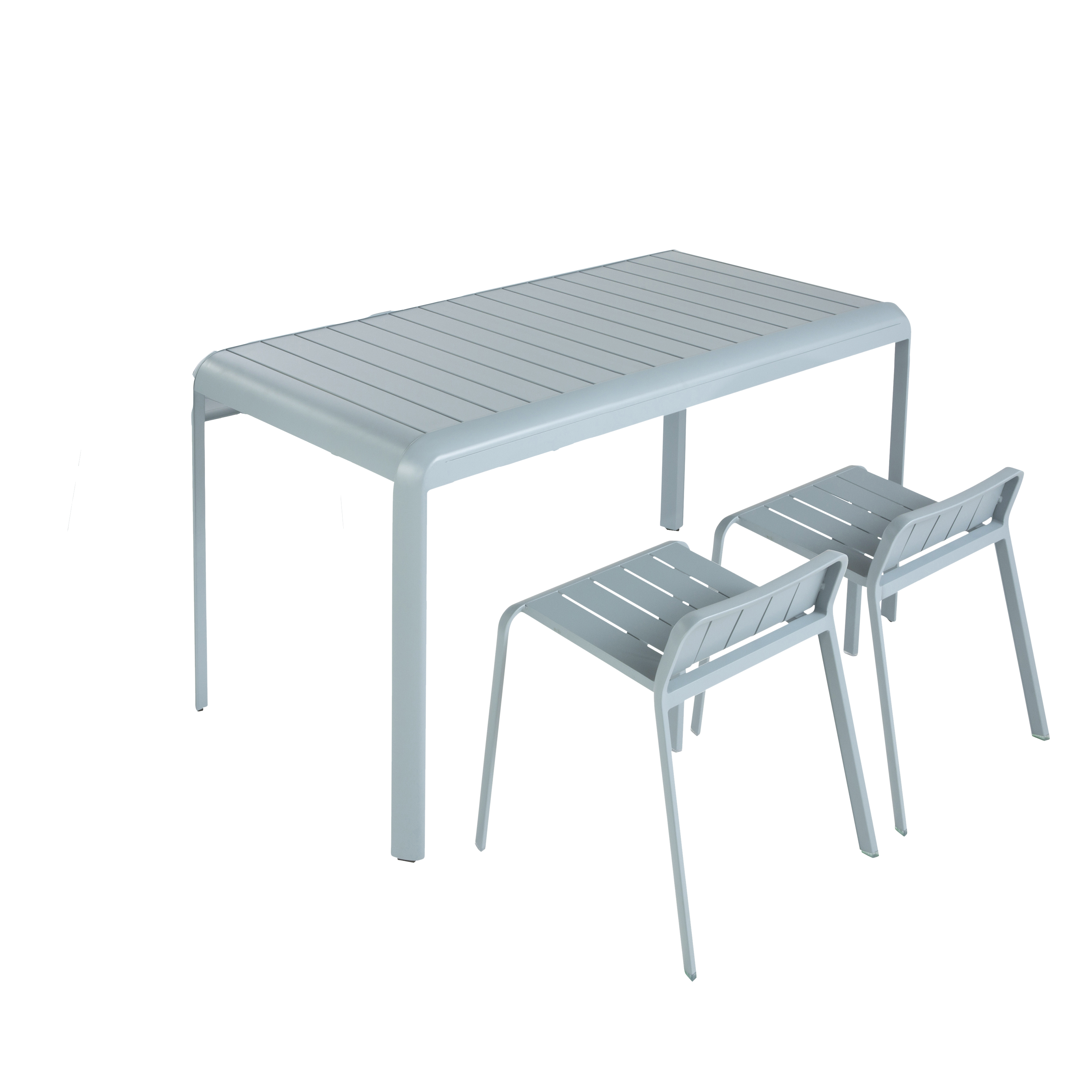 Taburete de jardín naterial idaho de aluminio azul 51x48,5x56 cm