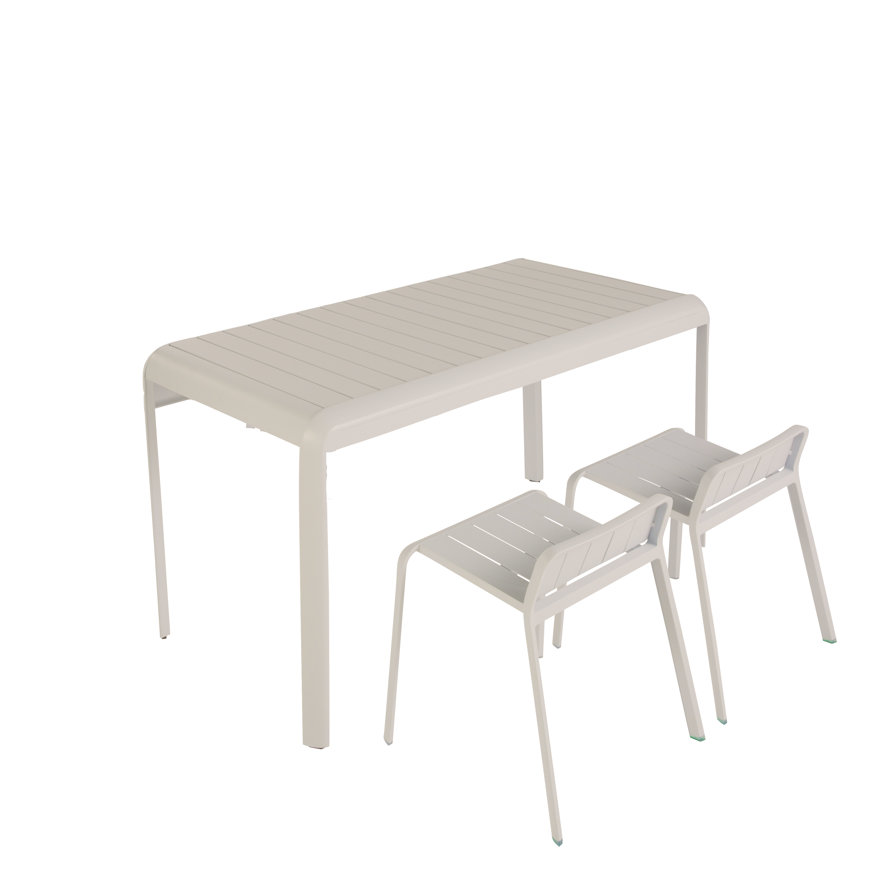 Taburete de jardín naterial idaho de aluminio beige 51x48,5x56 cm