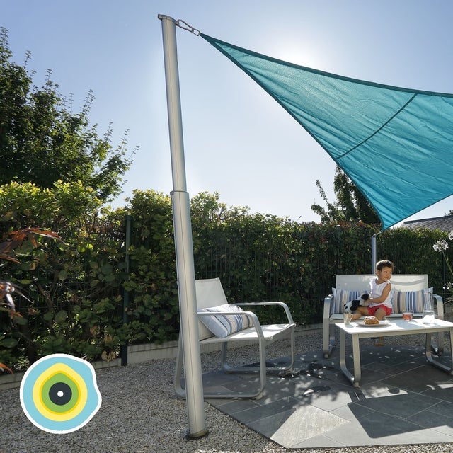 Poteau pour voile d'ombrage aluminium 428-011 gris, GARD & ROCK