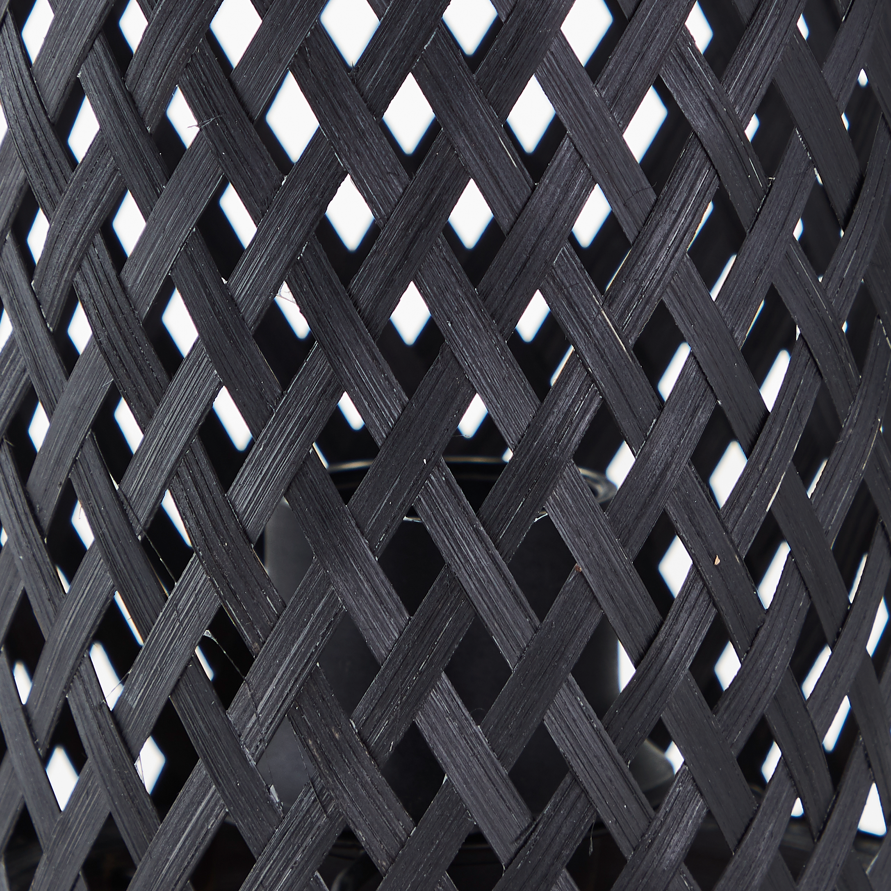 Lámpara de mesa compatible con casquillo E27 Ninon INSPIRE con estructura madera negra pantalla negra de bambú alimentación a red - 6