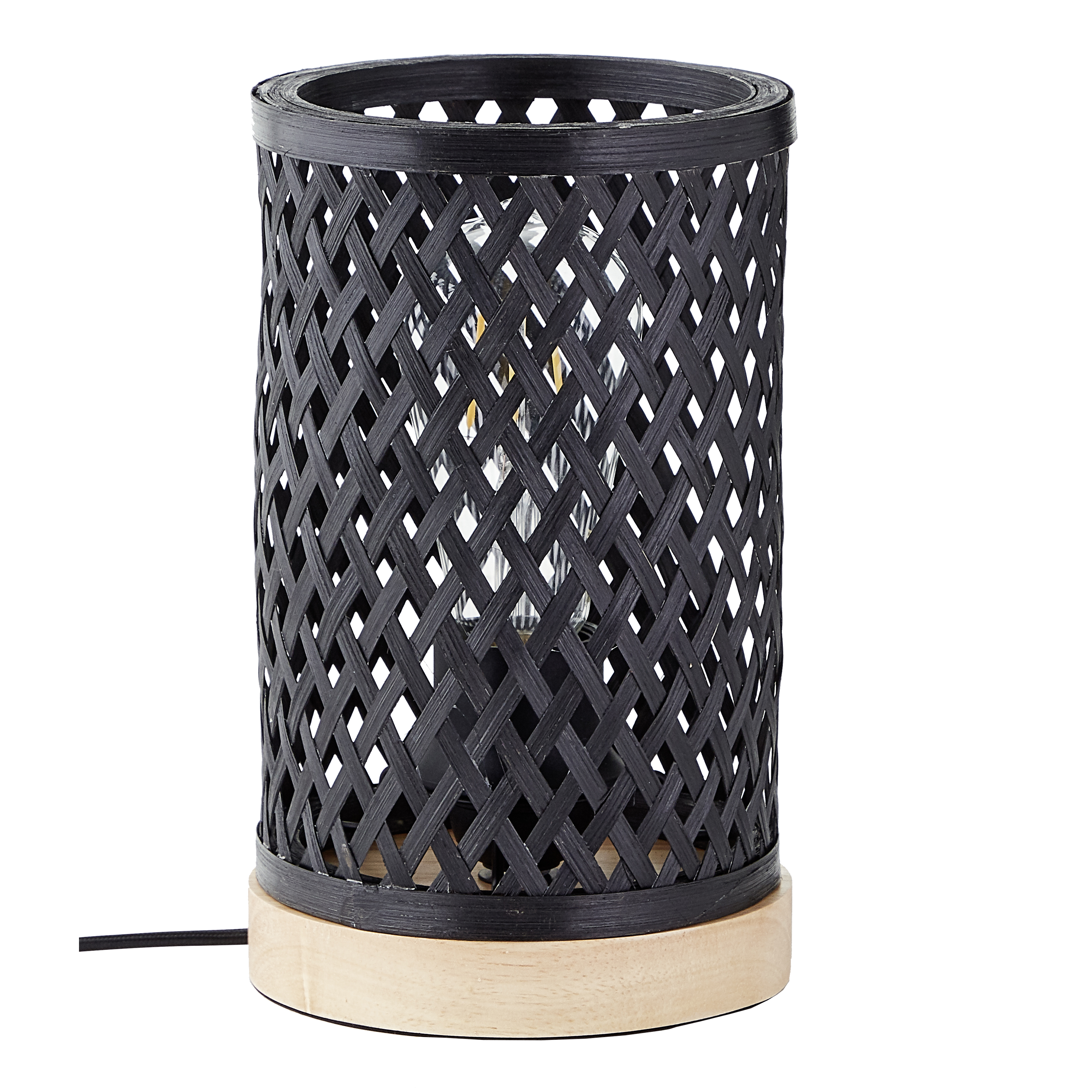 Candeeiro de mesa 23 cm 1 luz bambo preto Inspire Ninon - 30