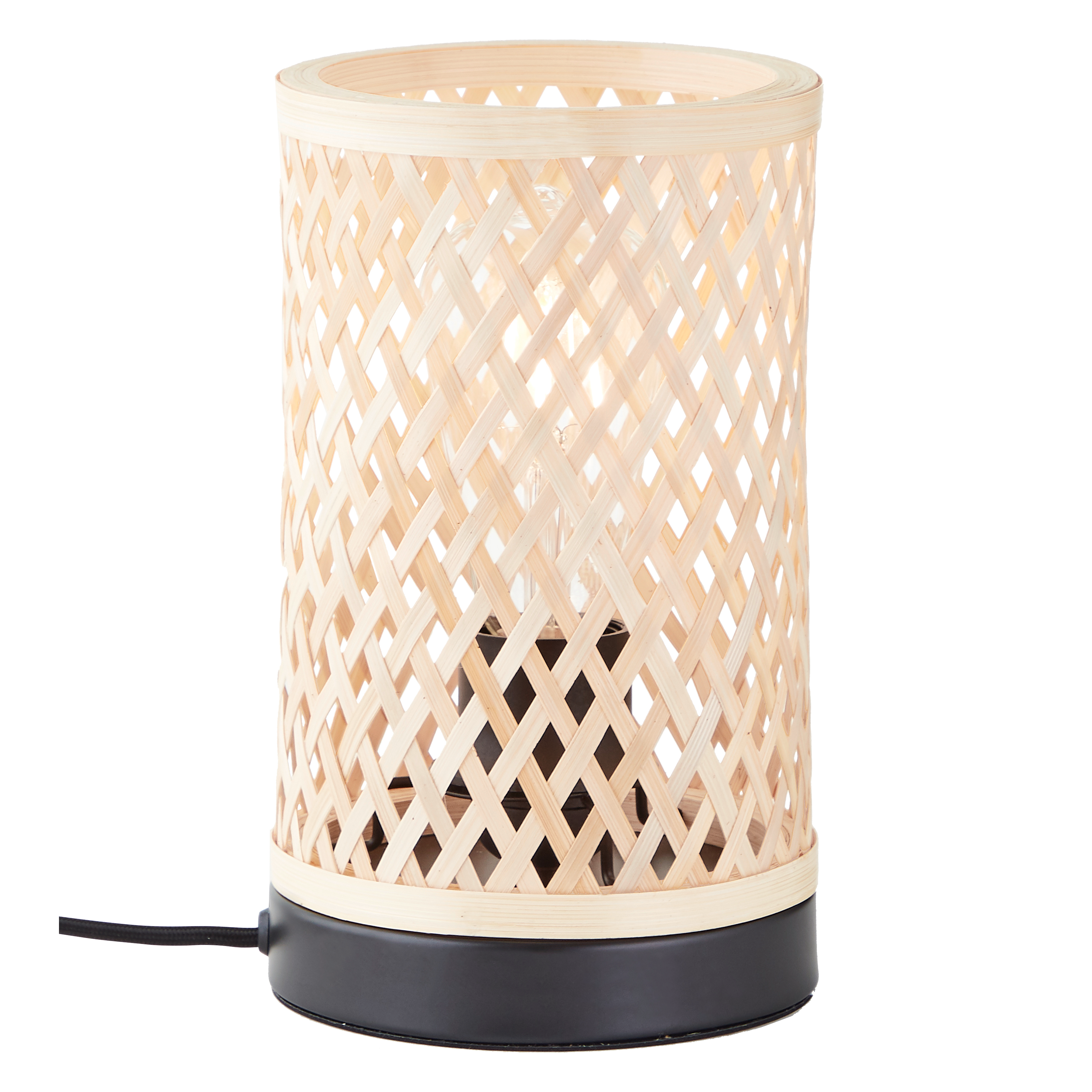 Candeeiro de mesa E27 1 luz bambo preto Inspire Ninon - 30