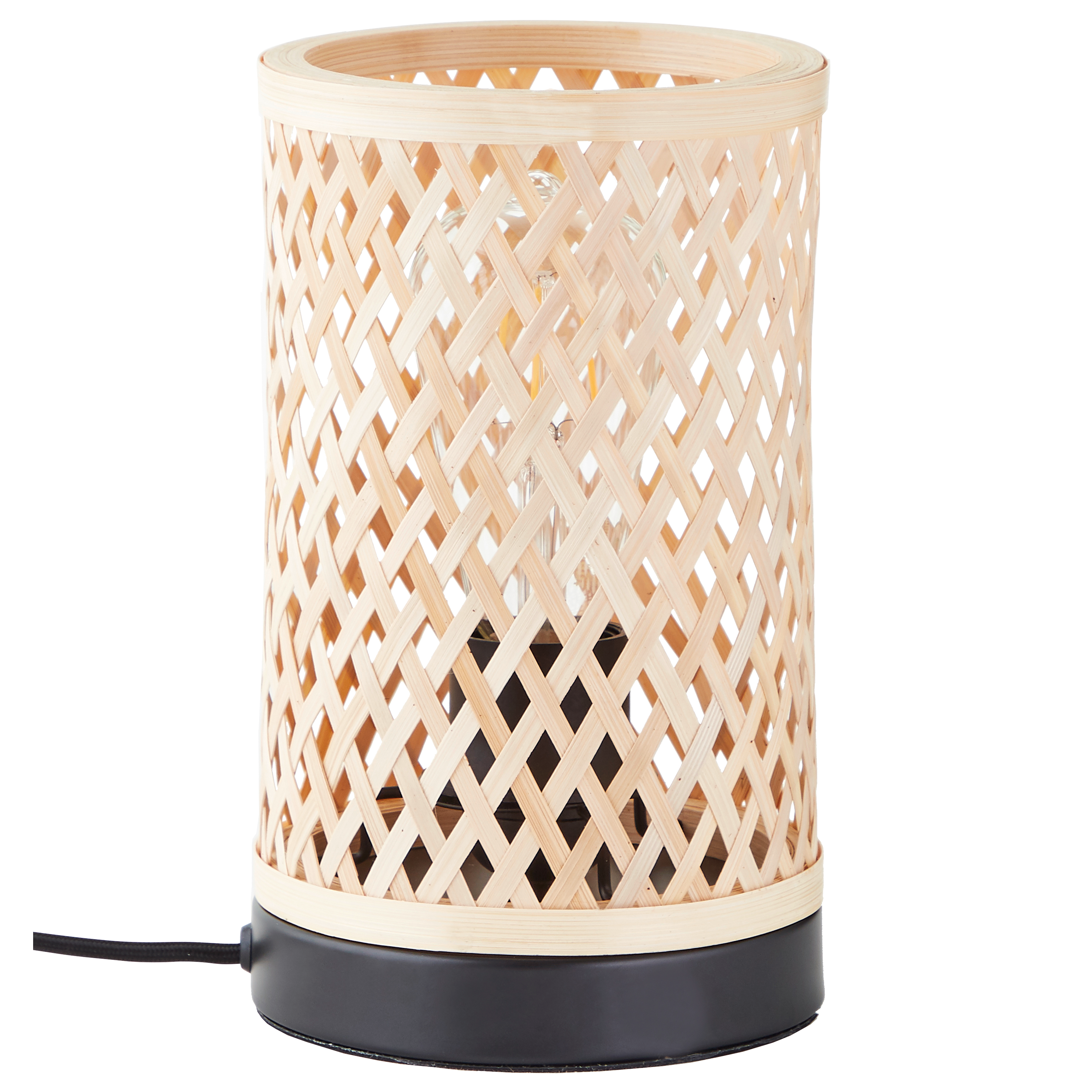 Candeeiro de mesa E27 1 luz bambo preto Inspire Ninon - 28