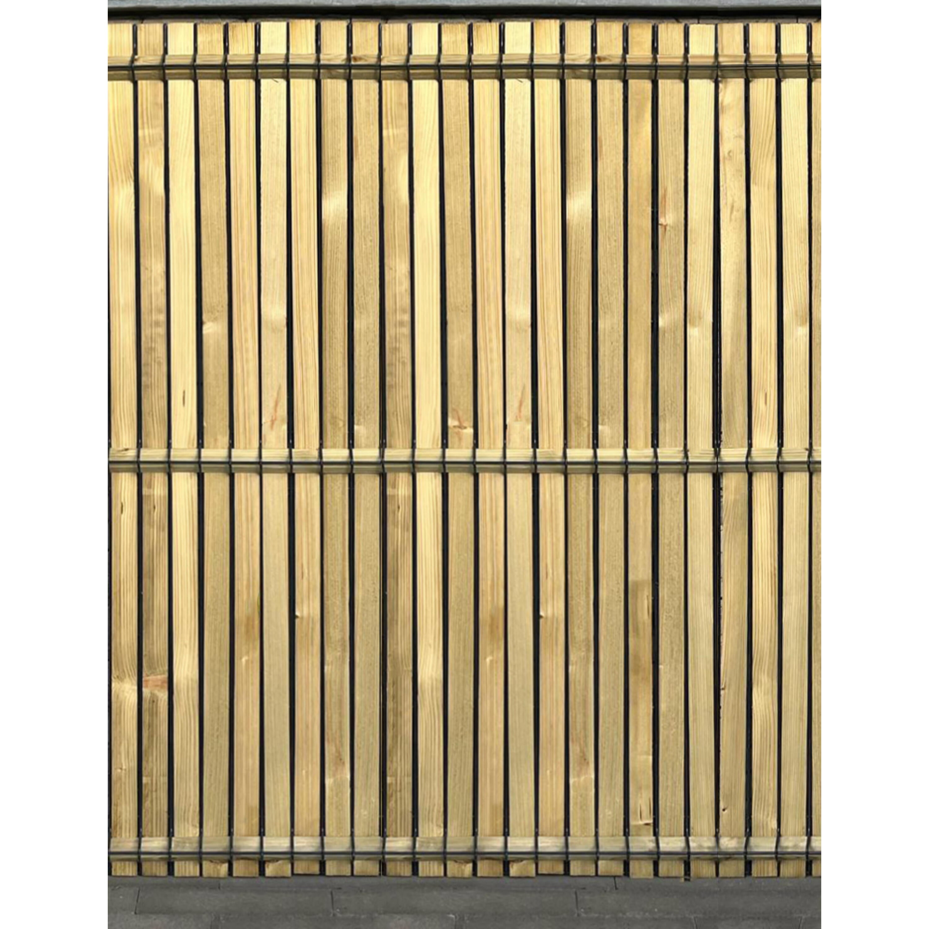 Kit de 45 lamelles occultantes bois L.2,5m x H.1,53 m naturel, FIBERDECK - 4