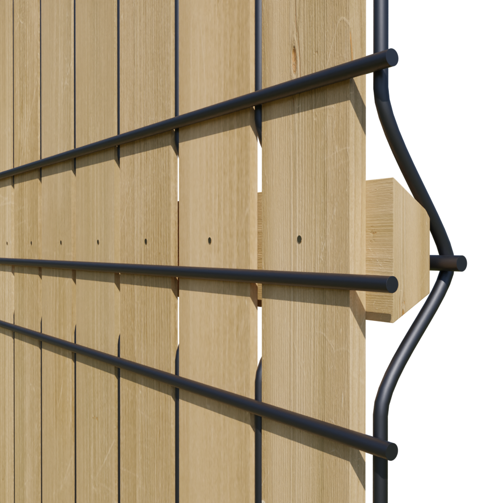 Kit de 45 lamelles occultantes bois L.2,5m x H.1,53 m naturel, FIBERDECK - 6