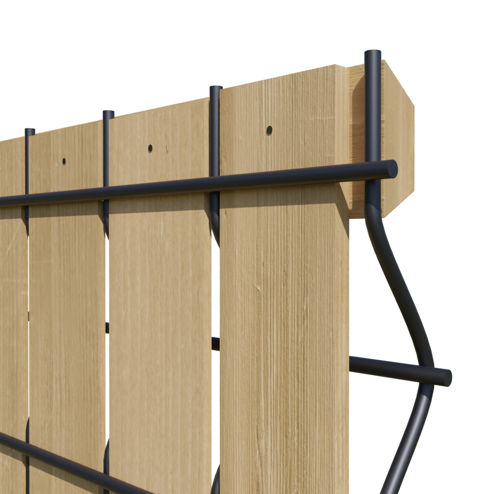 Kit de 45 lamelles occultantes bois L.2,5m x H.1,93 m naturel, FIBERDECK - 7