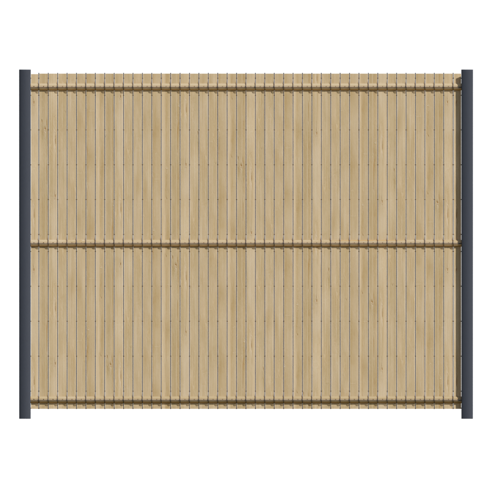 Kit de 45 lamelles occultantes bois L.2,5m x H.1,93 m naturel, FIBERDECK - 2