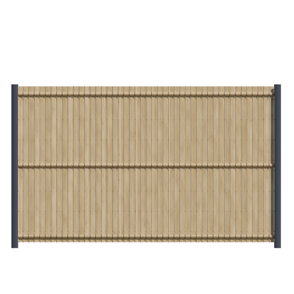 Kit de 45 lamelles occultantes bois L.2,5m x H.1,53 m naturel, FIBERDECK - 2