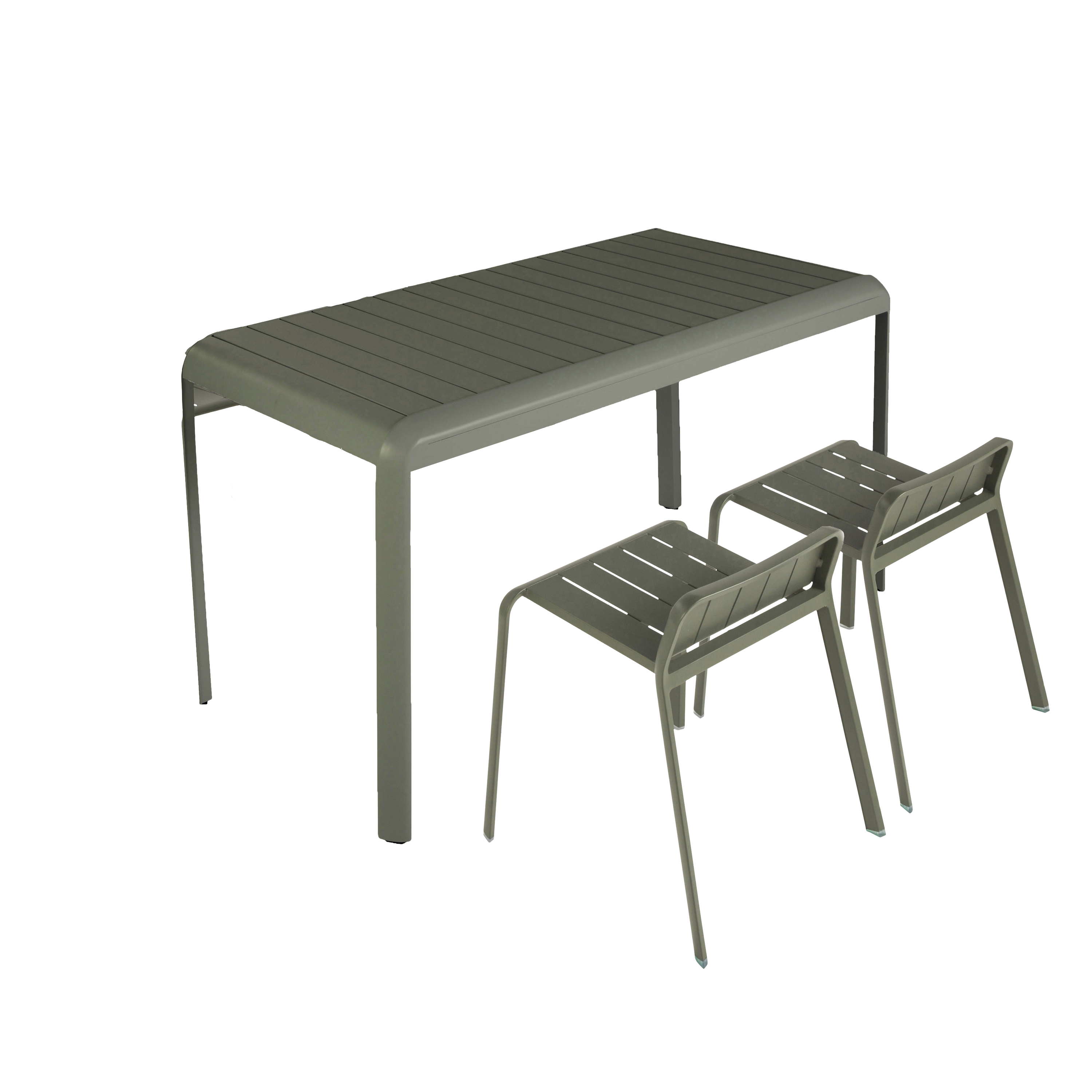 Mesa de alumínio NATERIAL IDAHO 144X70CM VERDE FLORESTA - 9