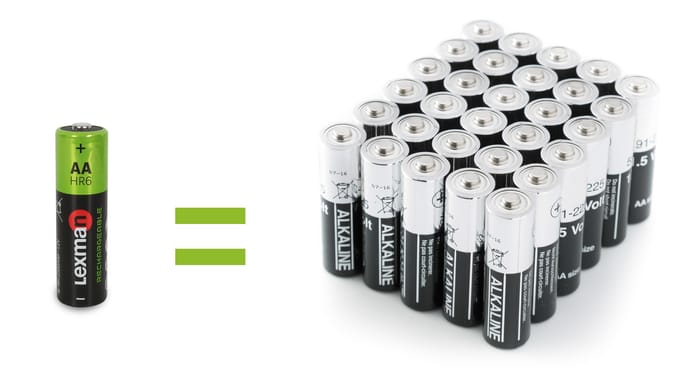 4 pilas recargables LEXMAN HR6 AA L2