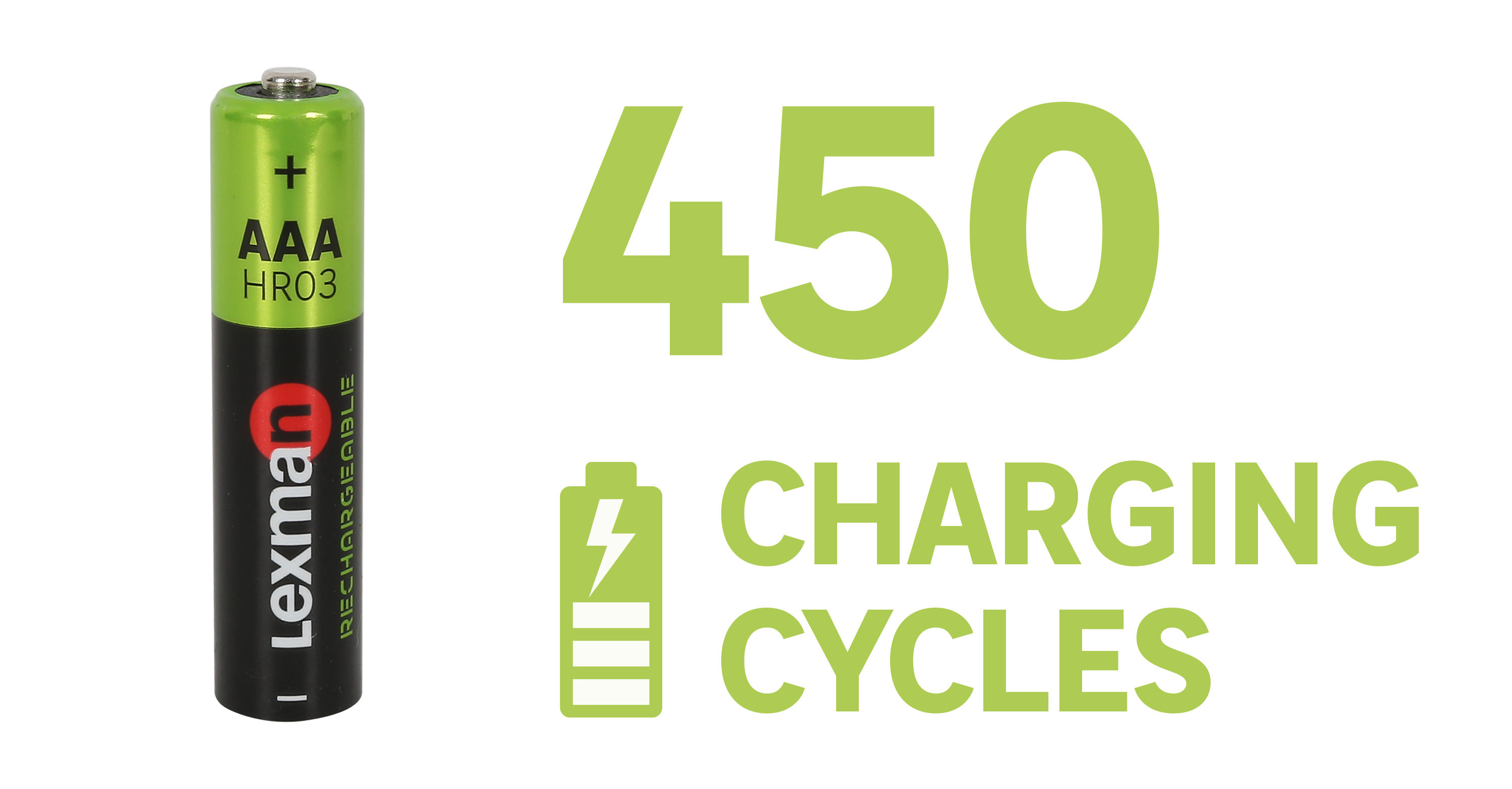 Lot de 4 piles rechargeable aaa, 1000 mAh, LEXMAN - 4