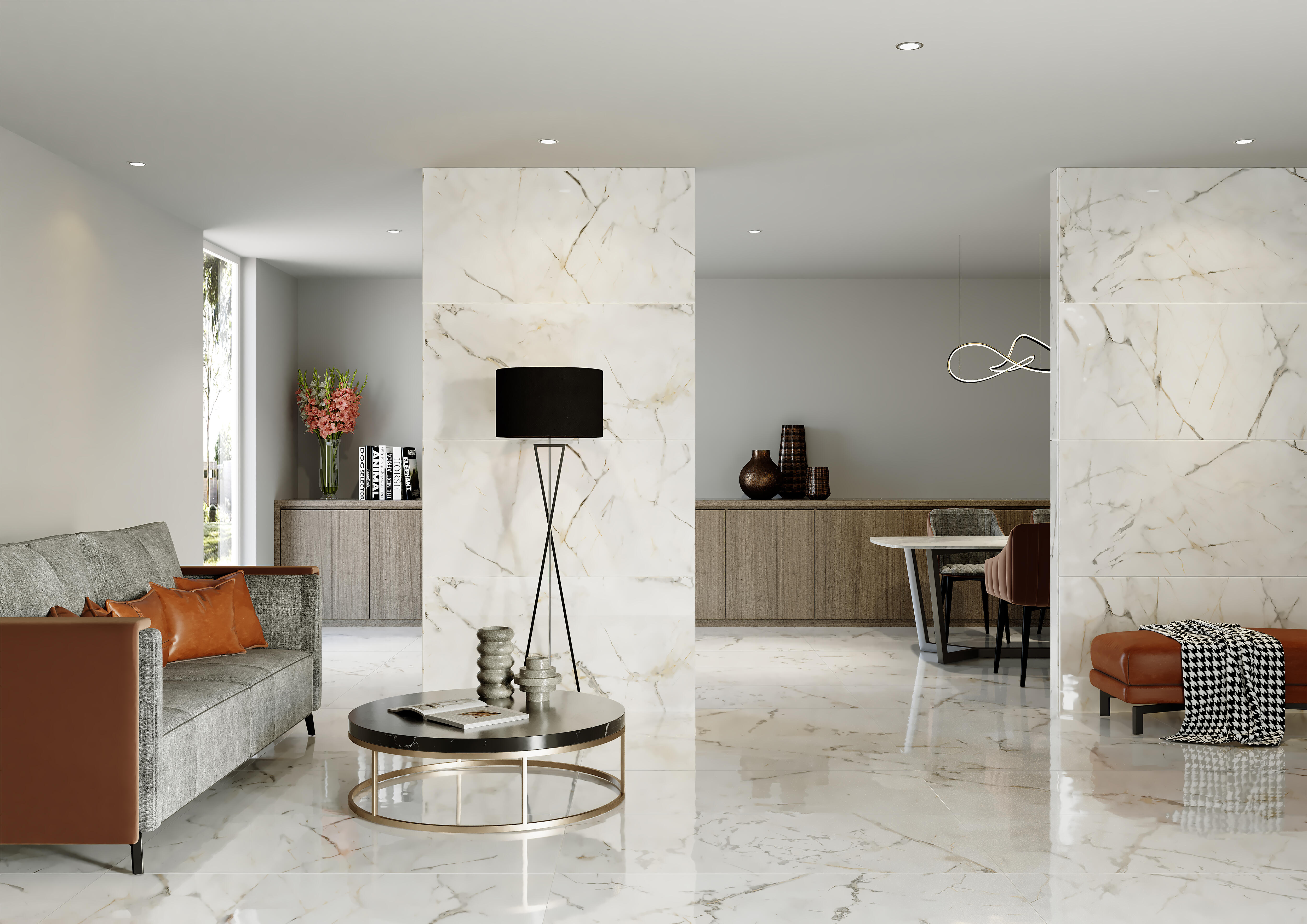 Suelo porcelánico marmi efecto mármol gold 60x120 cm artens