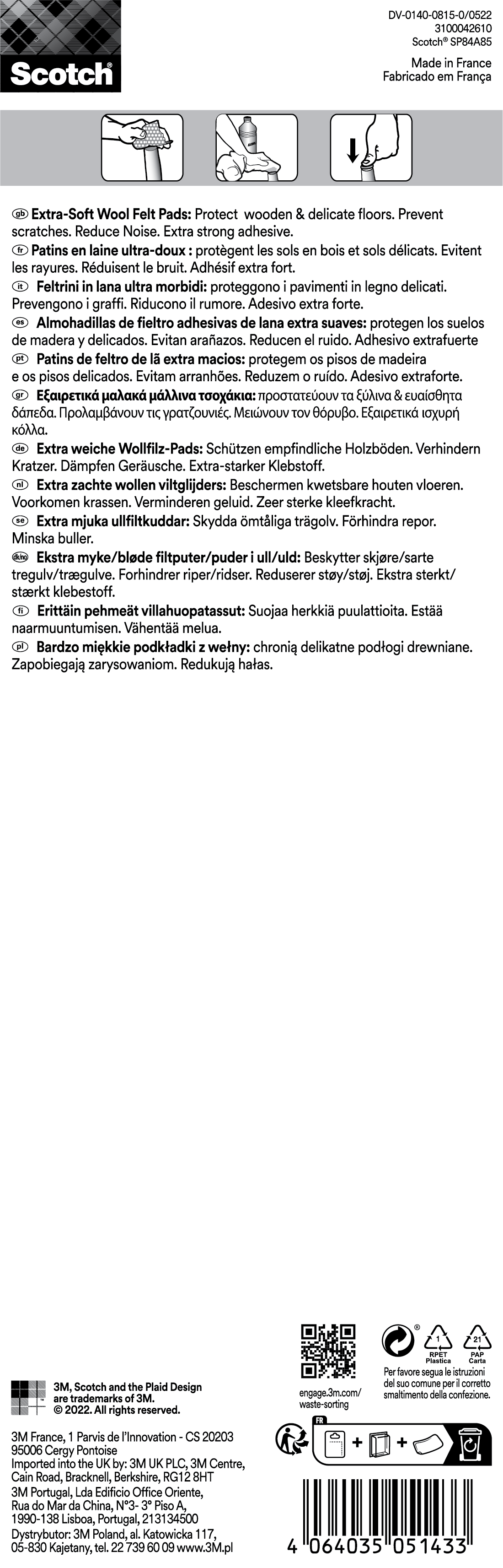 Plaque en feutre SCOTCH l.80 x 215 mm - 3