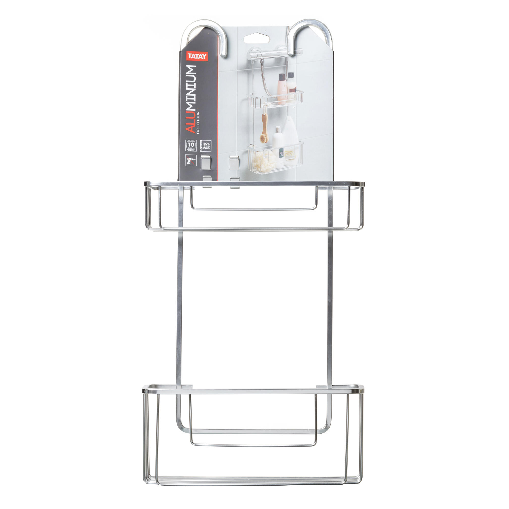 Etagère de douche chromé à suspendre mitigeur aluminium TATAY - 3