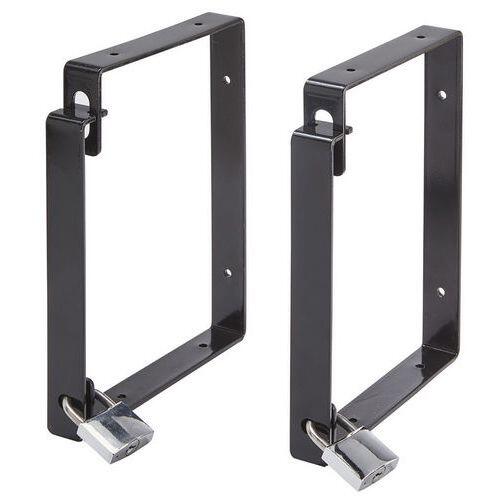 2 Suportes antirroubo com cadeado aço 25 x 19 x 2 3 cm Mottez M086S2