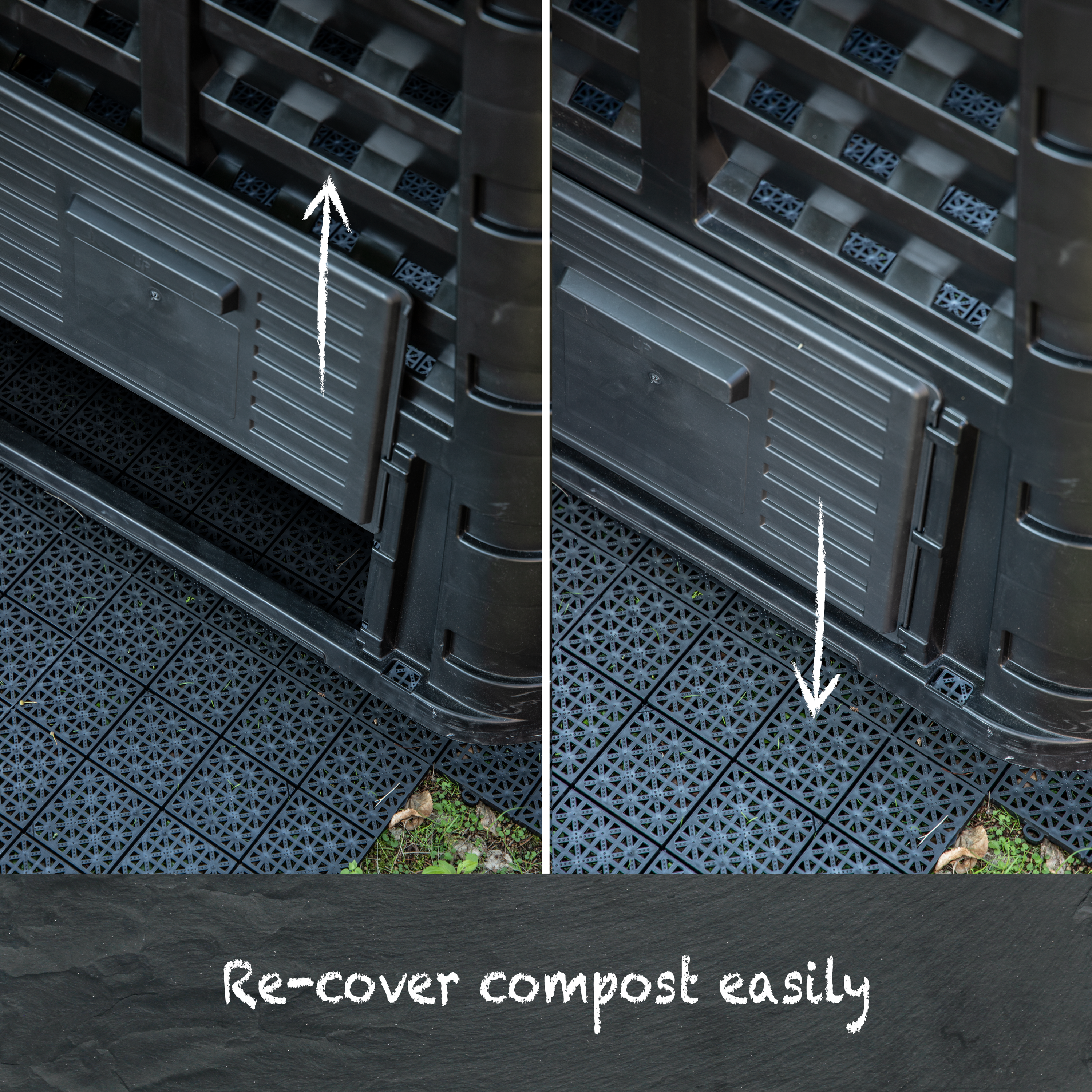 Composteur d'extérieur GEOLIA Plastique recyclé noir 480 l - 15