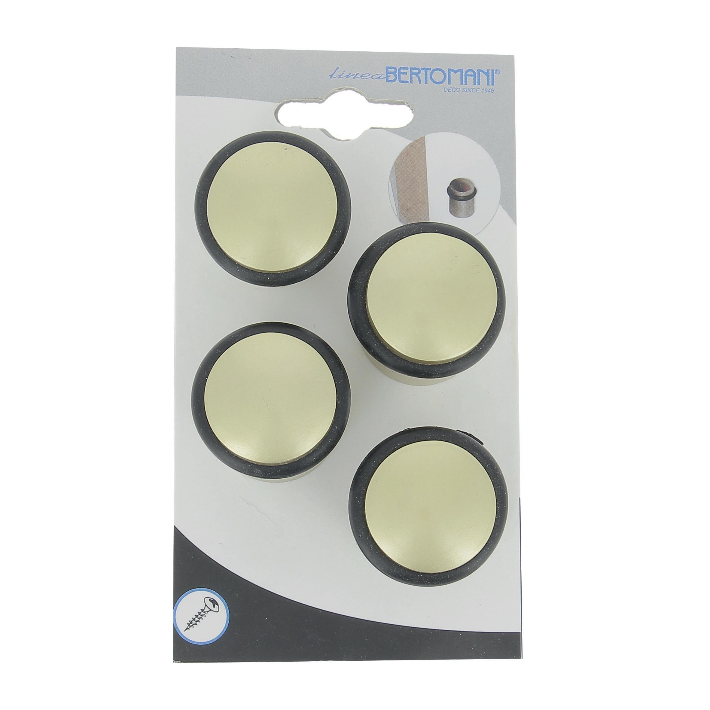 Lot de 4 butées de porte à visser aluminium LINEA BERTOMANI doré, ⌀3.4 x H.4 cm - 7