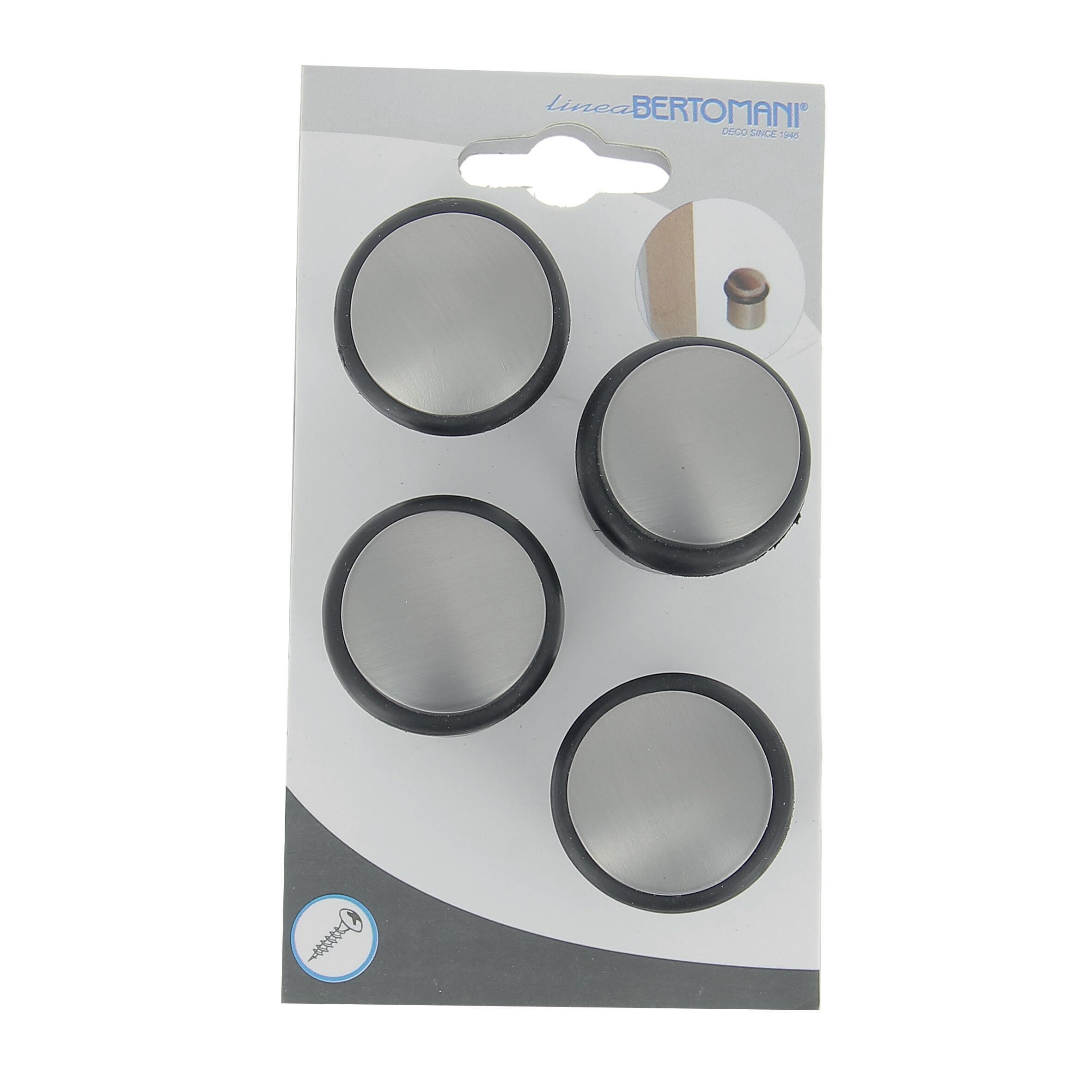 Lot de 4 butées de porte à visser aluminium LINEA BERTOMANI anthracite, ⌀3.4 x H - 7