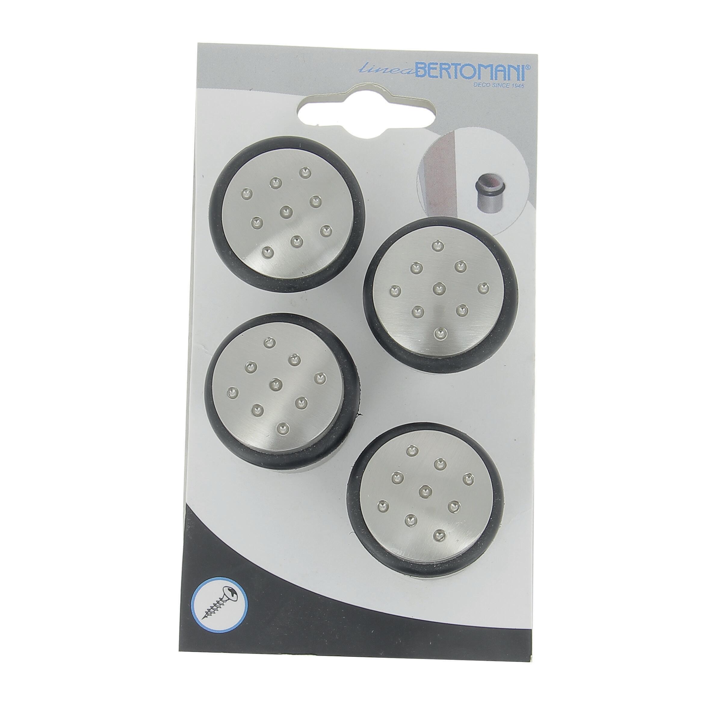 Lot de 4 butées de porte à visser aluminium LINEA BERTOMANI gris, ⌀3.4 x H.4 cm - 7