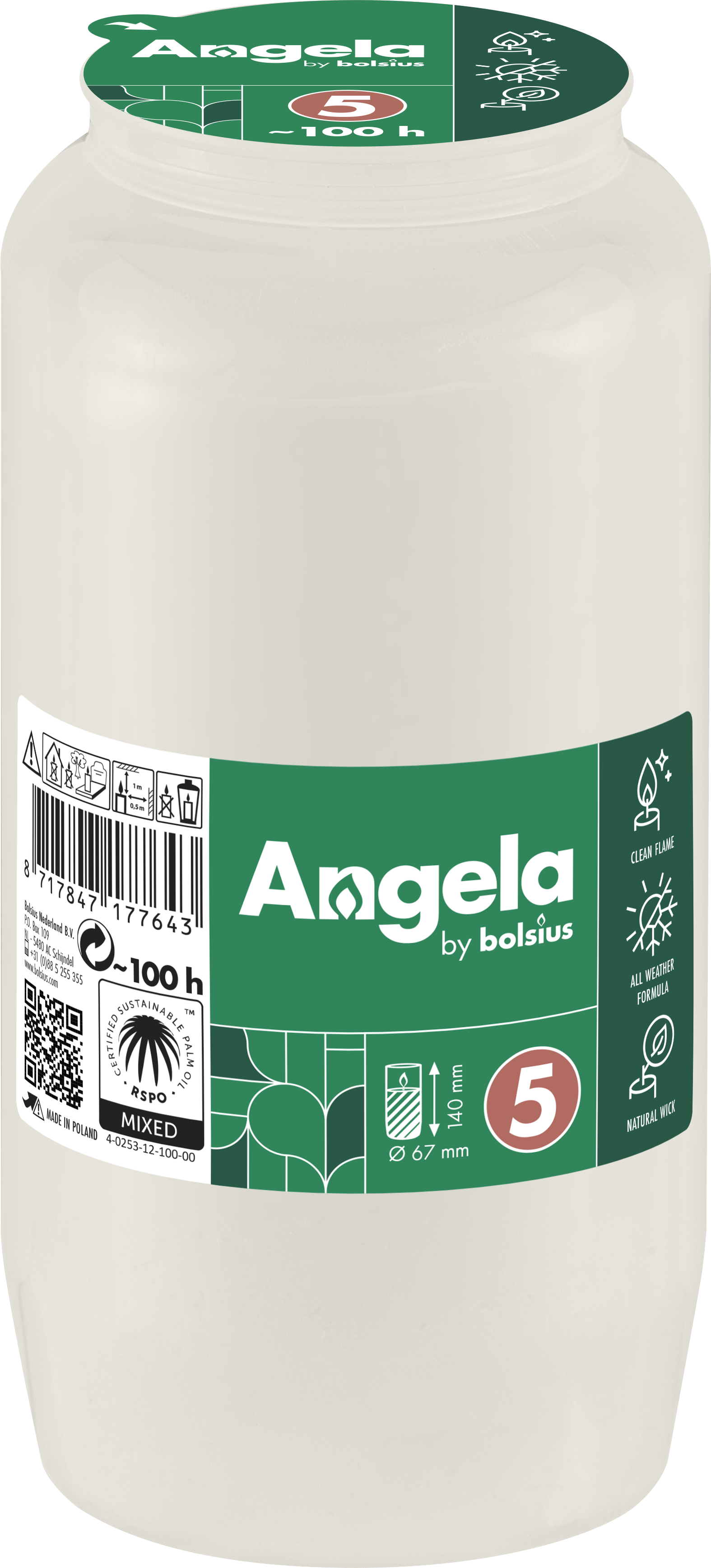 Wkład do zniczy 315g 100h olejowy Angela Bolsius